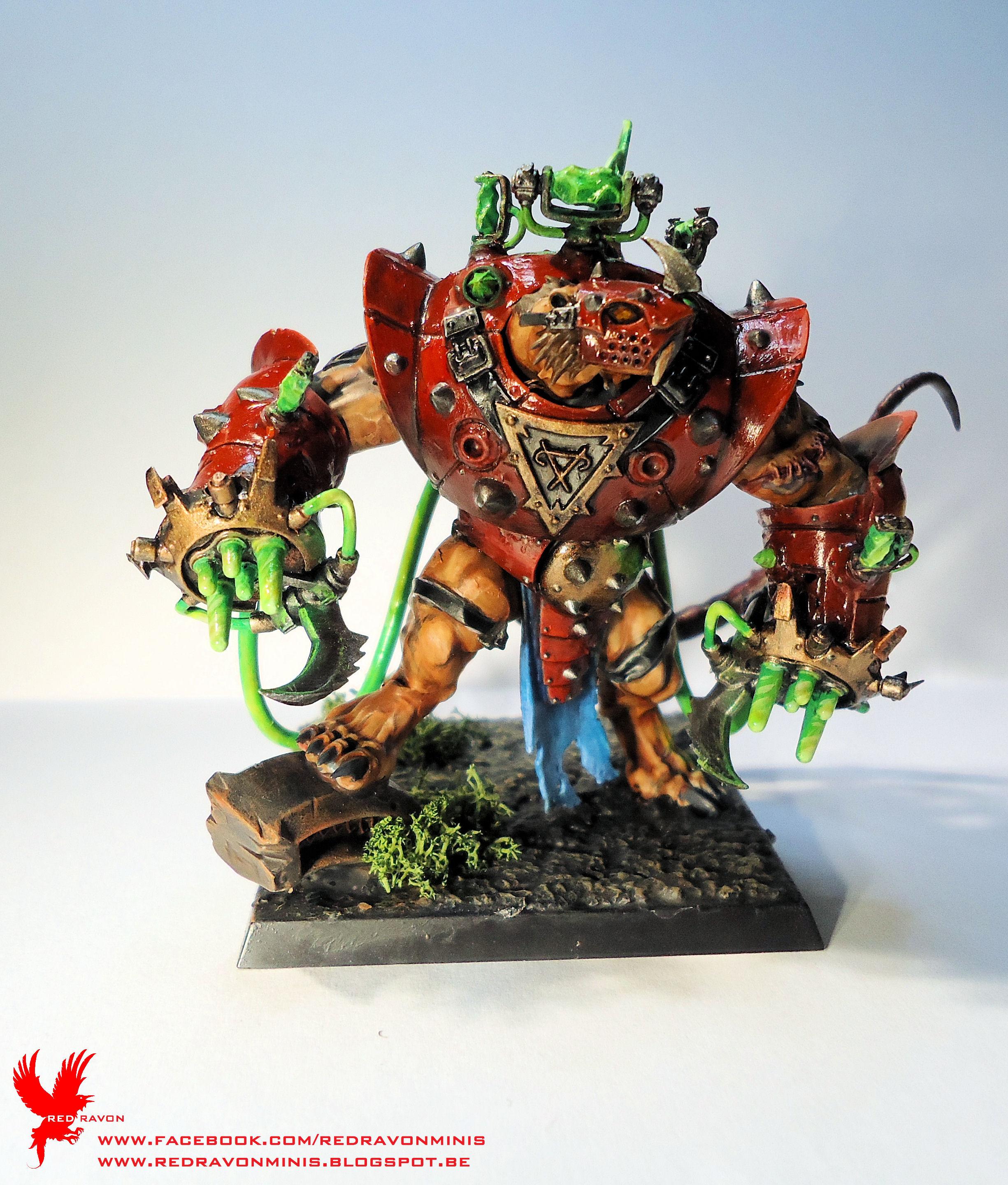 Blue Cloth, Green Tubes, Red Armour, Skaven, Stormfiend, Warhammer Fantasy