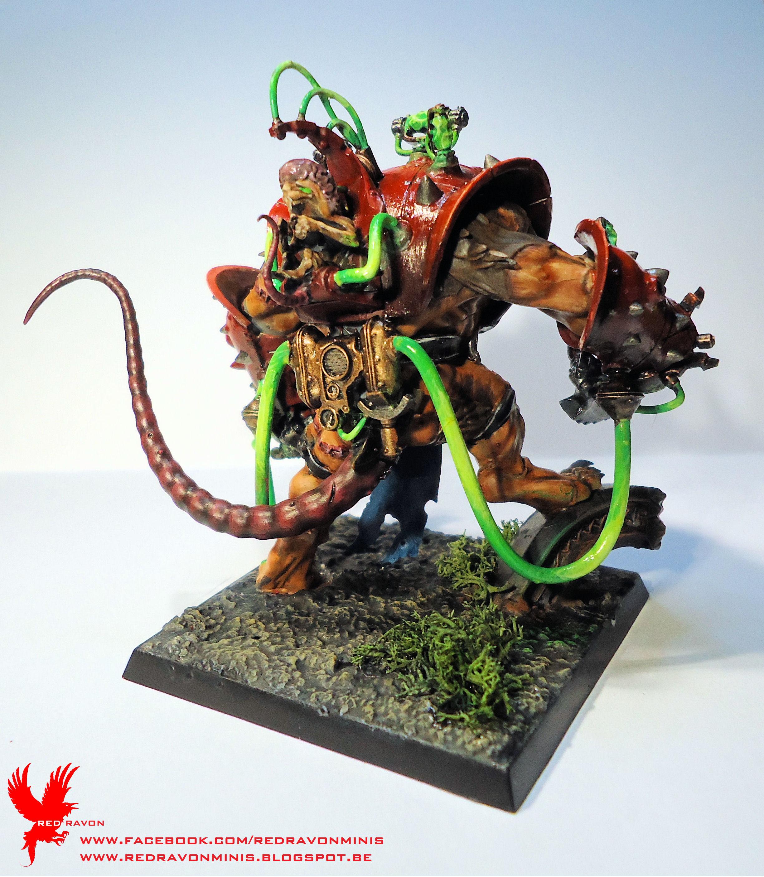 Blue Cloth, Green Tubes, Red Armour, Skaven, Stormfiend, Warhammer Fantasy