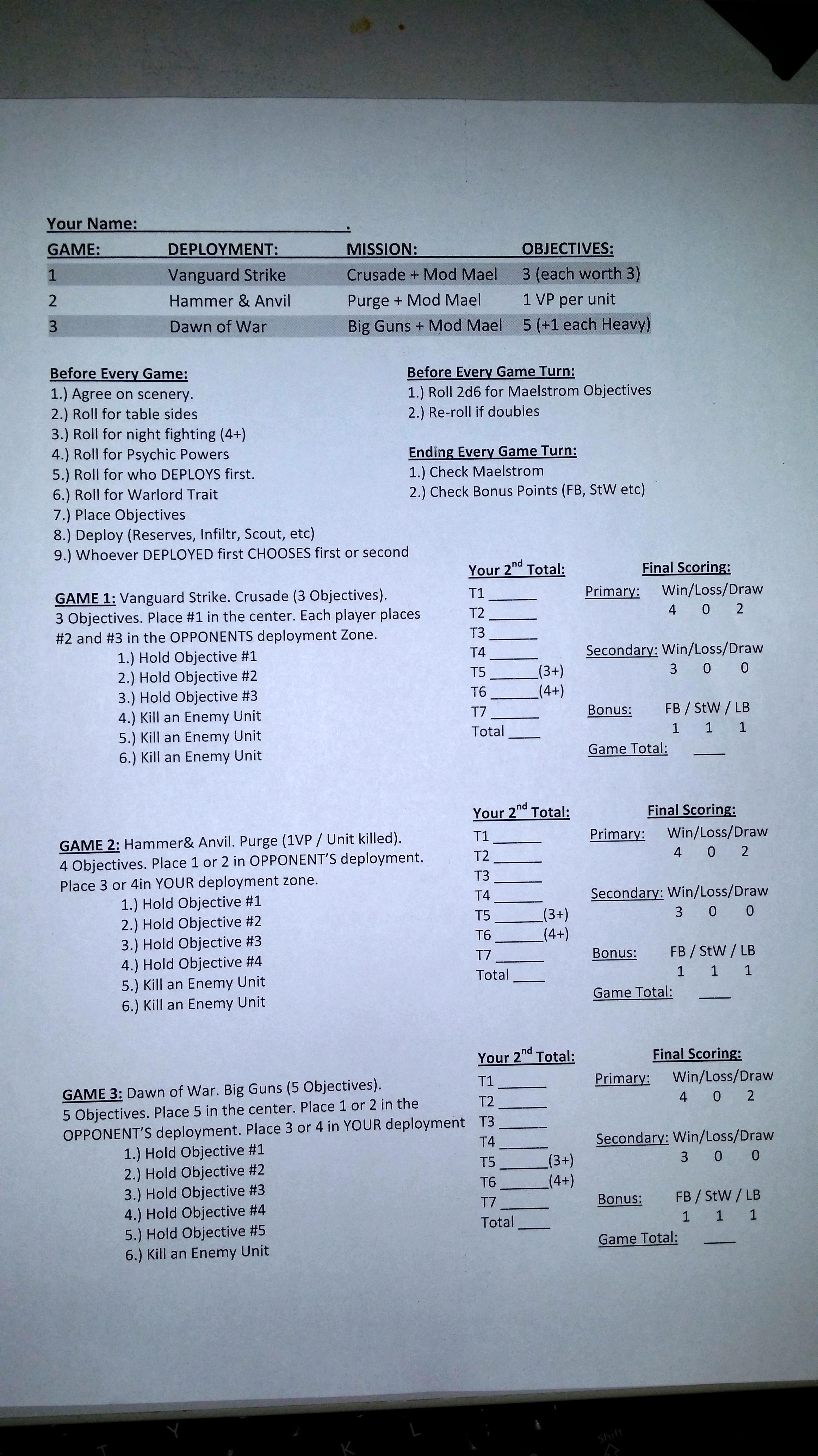touney sheet