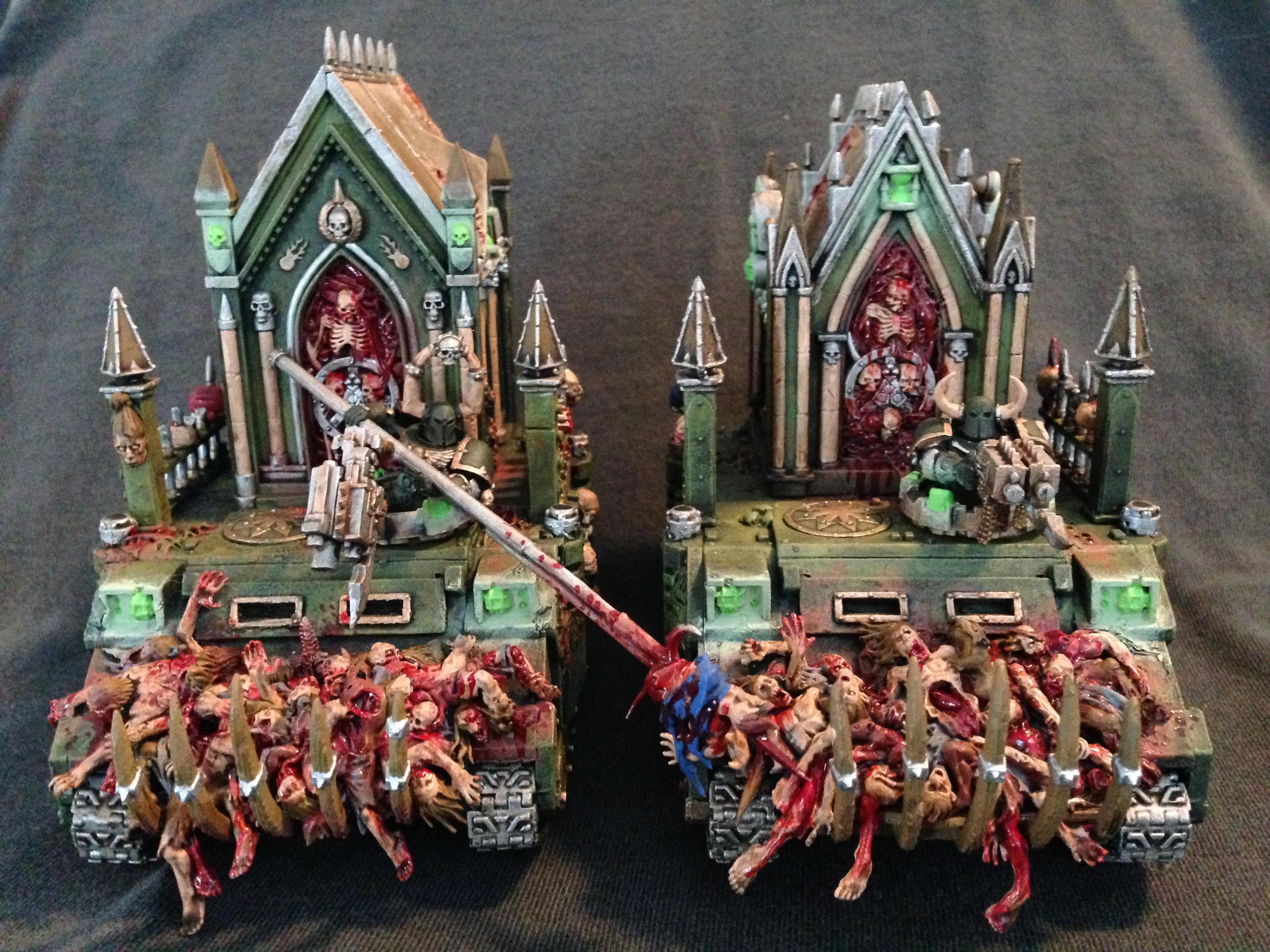 Chaos, Chaos Space Marines, Conversion, Corpse Cart, Crypt, Custom, Nurgle, Object Source Lighting, Over The Top, Rhino, Unique