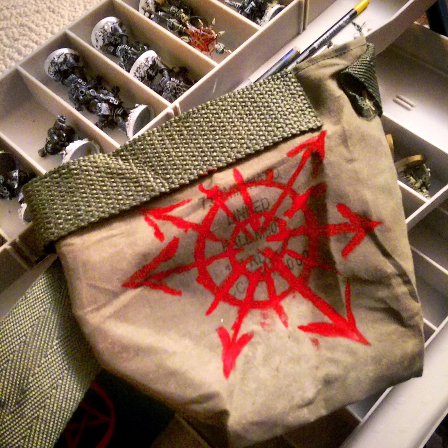 Bag, Chaos, Custom, Dice, Die, Green, Painting, Red