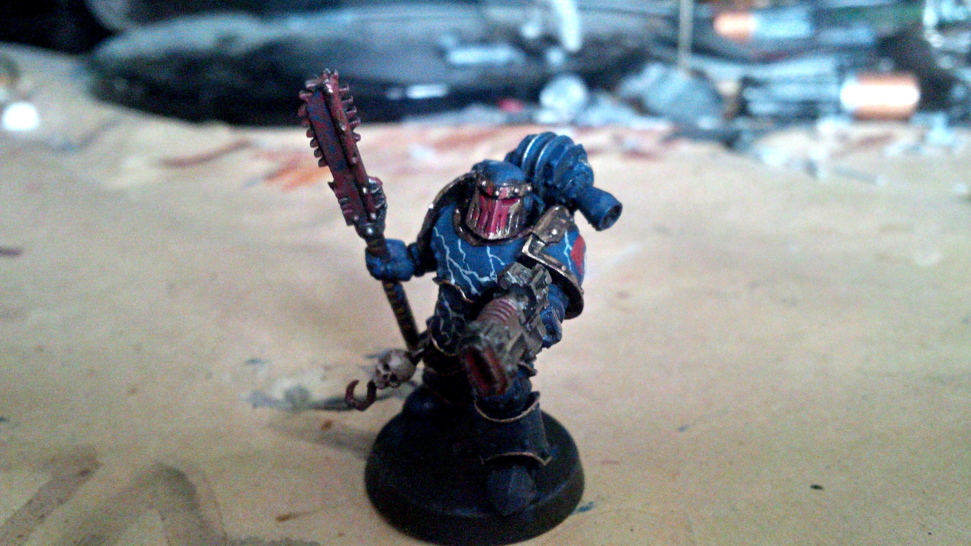 30k, Blue, Chain Glaive, Gold, Horus Heresy, Lightning, Night Lord, Skull, Volkite