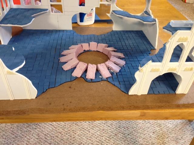 Completed floor and rough crater from side