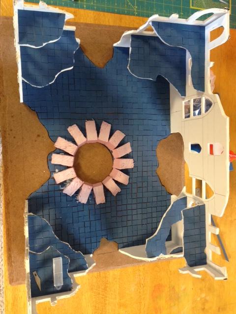 Completed floor and rough crater from above