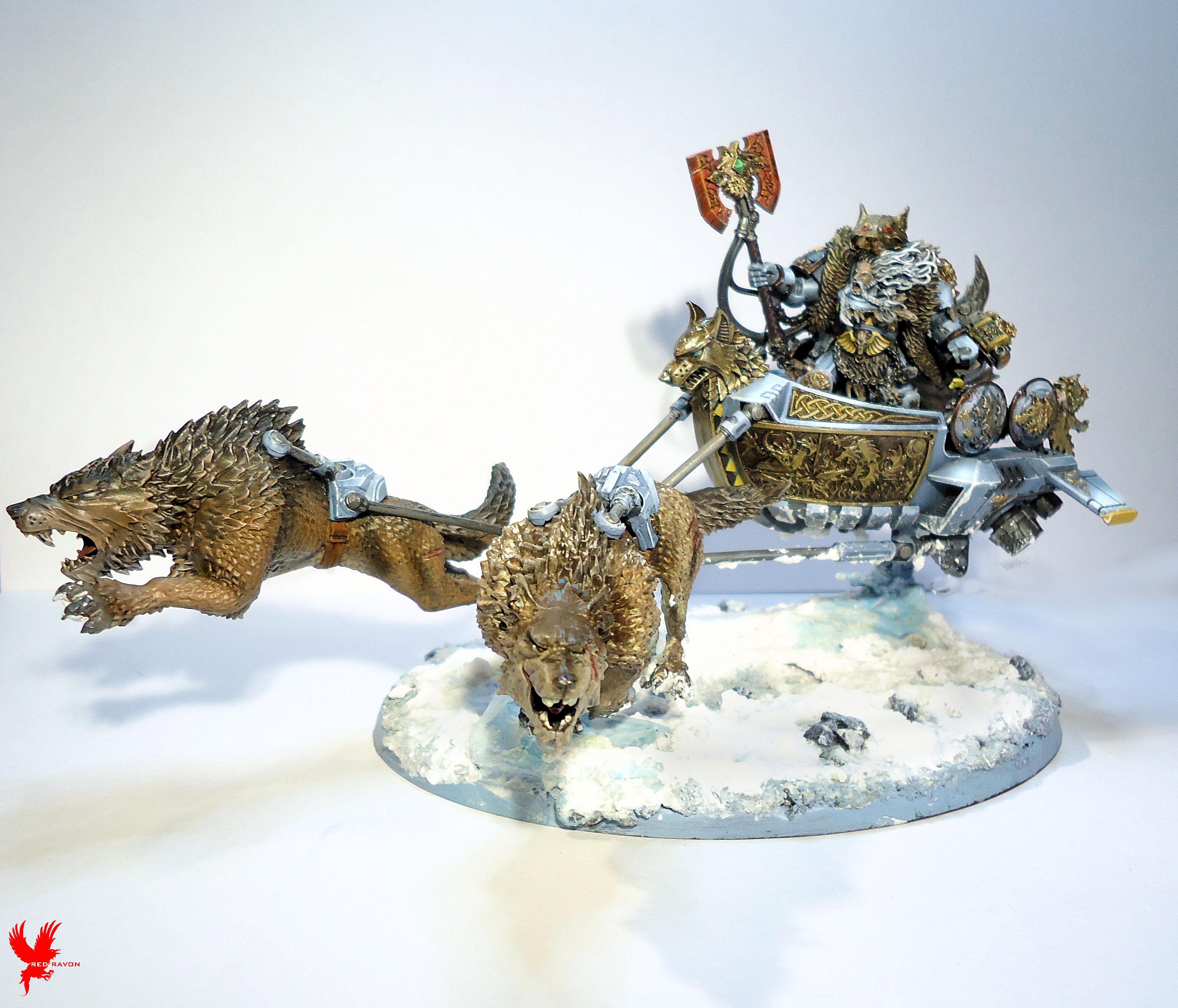 Fenrisian Wolves, Logan Grimnar, Logan Grimnar On Stormrider, Snow, Space Wolves, Thunderwolf Cavalry