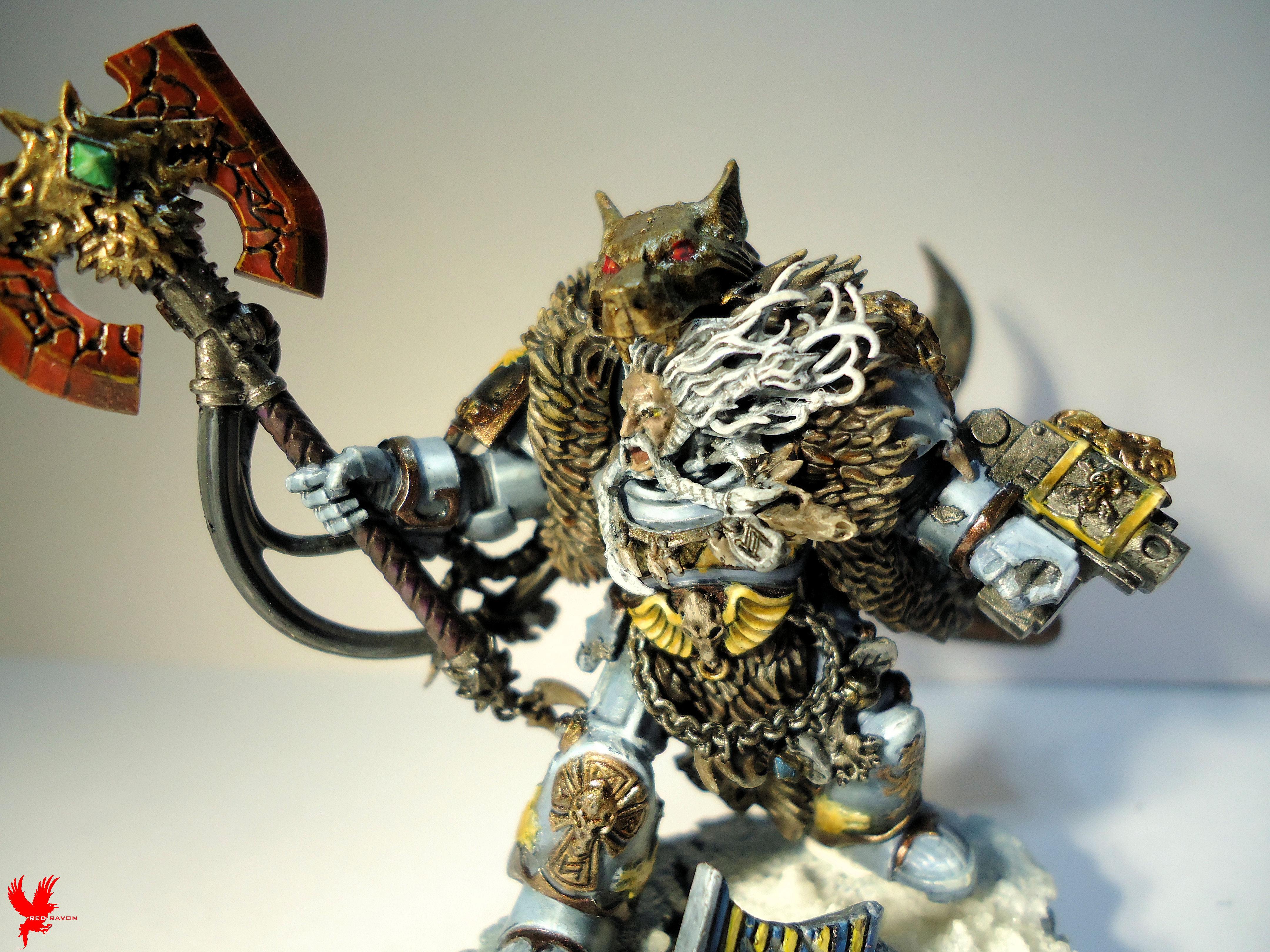 Fenrisian Wolves, Logan Grimnar, Logan Grimnar On Stormrider, Snow, Space Wolves, Thunderwolf Cavalry