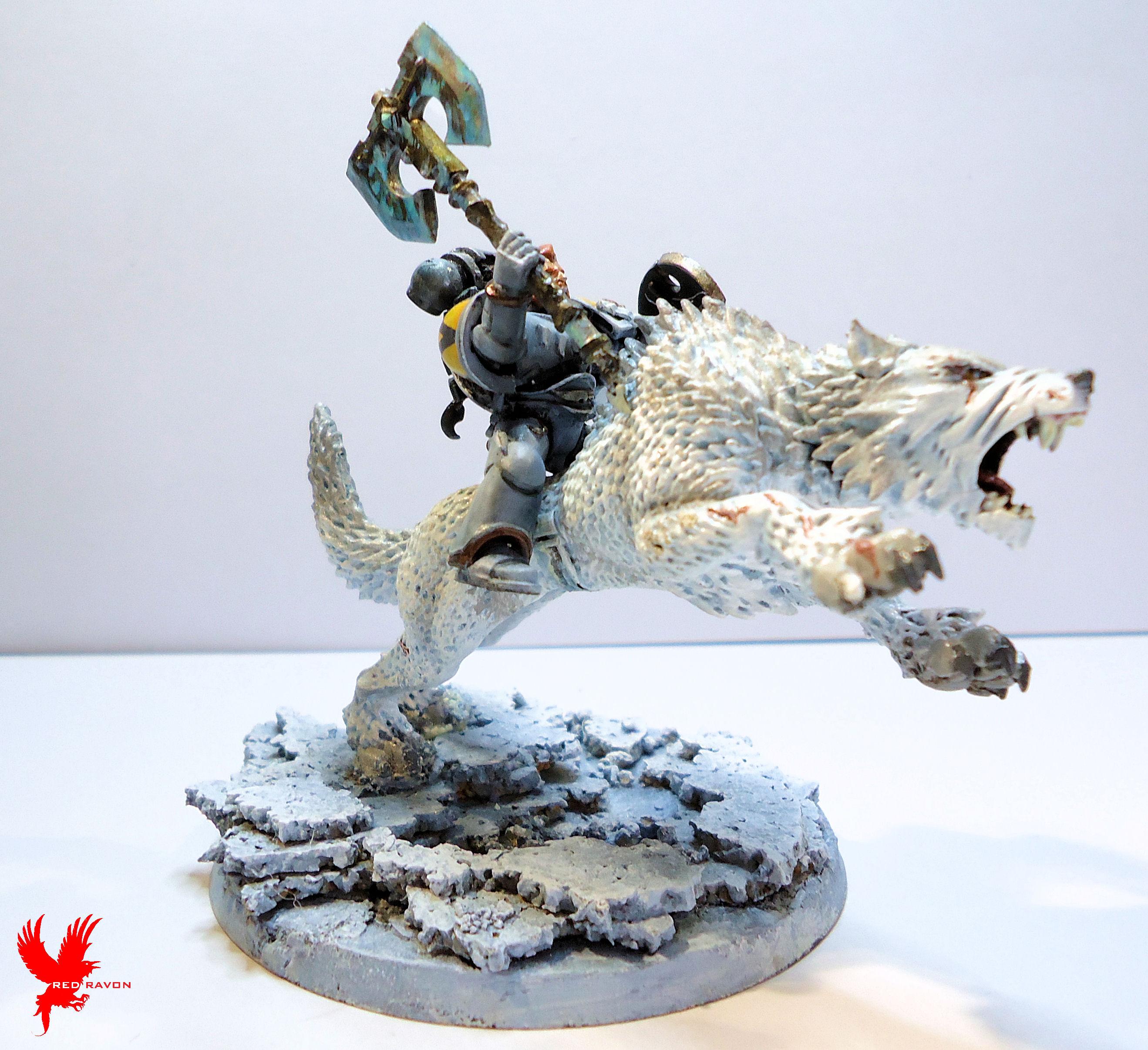 Fenrisian Wolves, Logan Grimnar, Logan Grimnar On Stormrider, Snow, Space Wolves, Thunderwolf Cavalry
