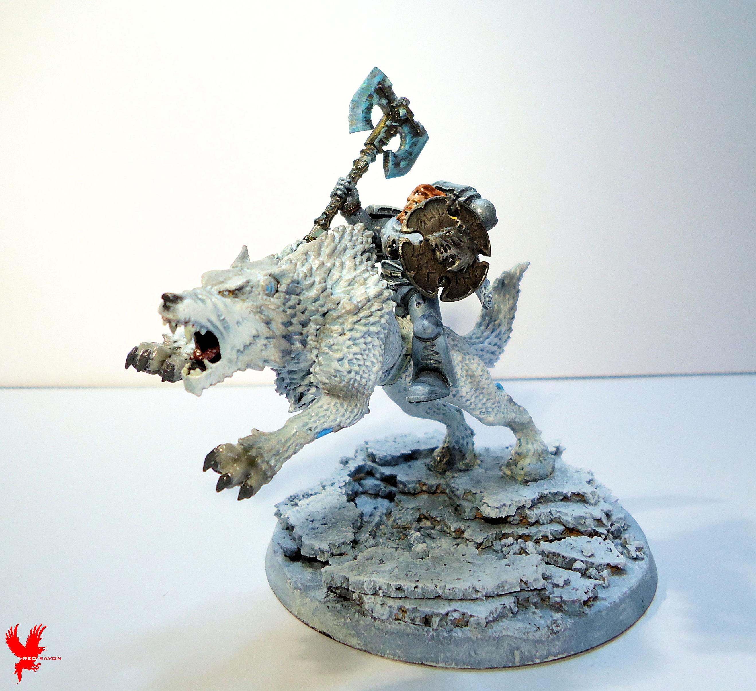 Fenrisian Wolves, Logan Grimnar, Logan Grimnar On Stormrider, Snow, Space Wolves, Thunderwolf Cavalry