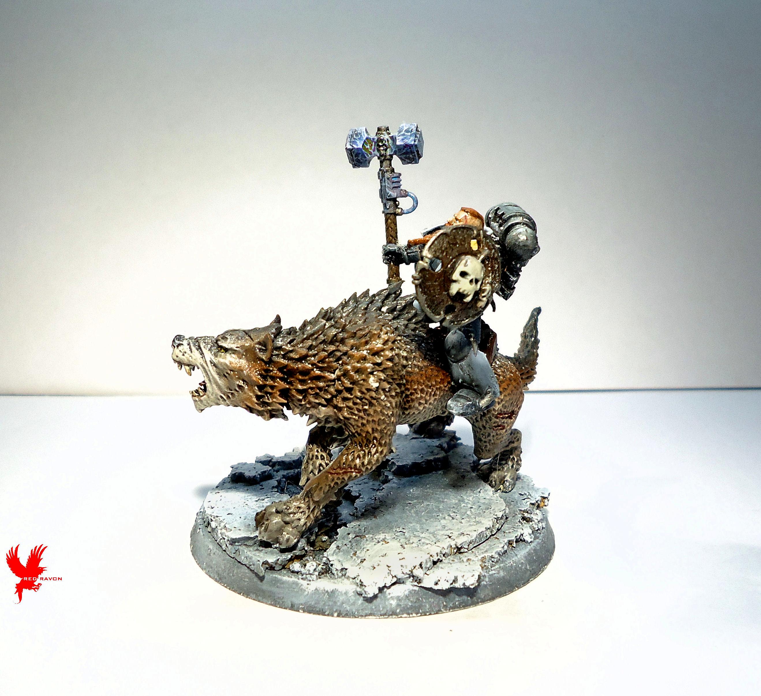 Fenrisian Wolves, Logan Grimnar, Logan Grimnar On Stormrider, Snow, Space Wolves, Thunderwolf Cavalry