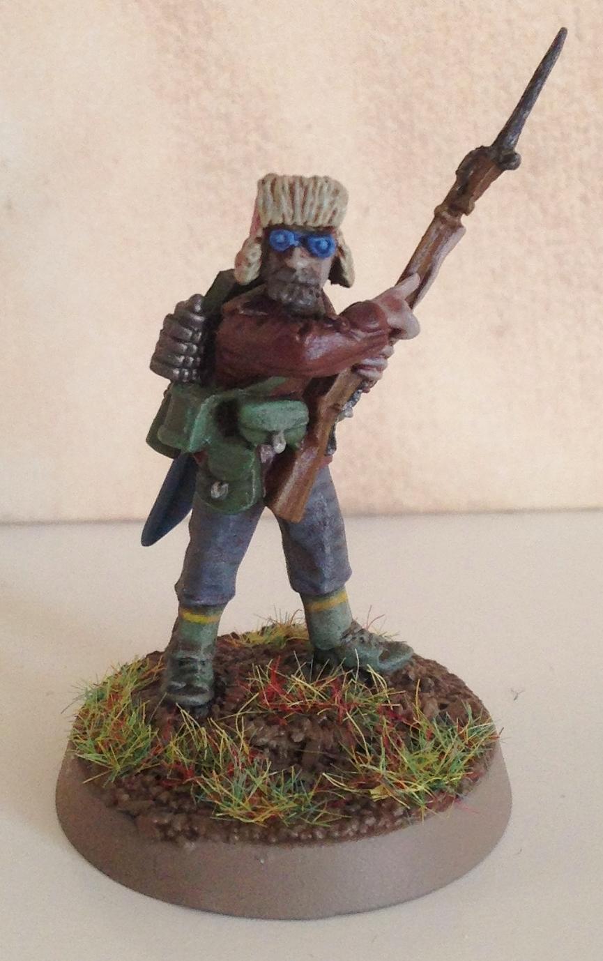 Lone survivor with rifle and bayonet