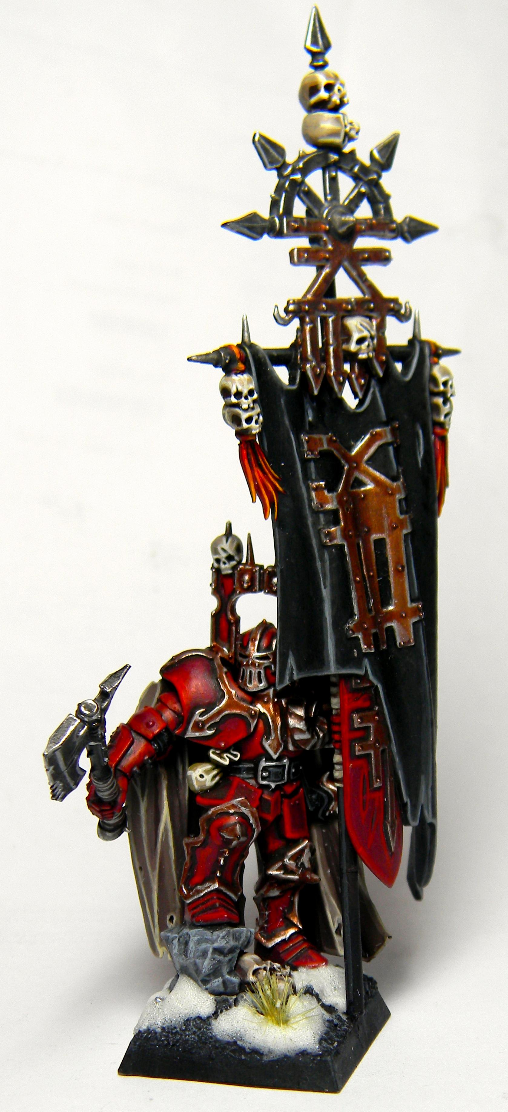 Champion, Chaos, Conversion, Hero, Khorne, Standard Bearer, Warhammer Fantasy, Warriors
