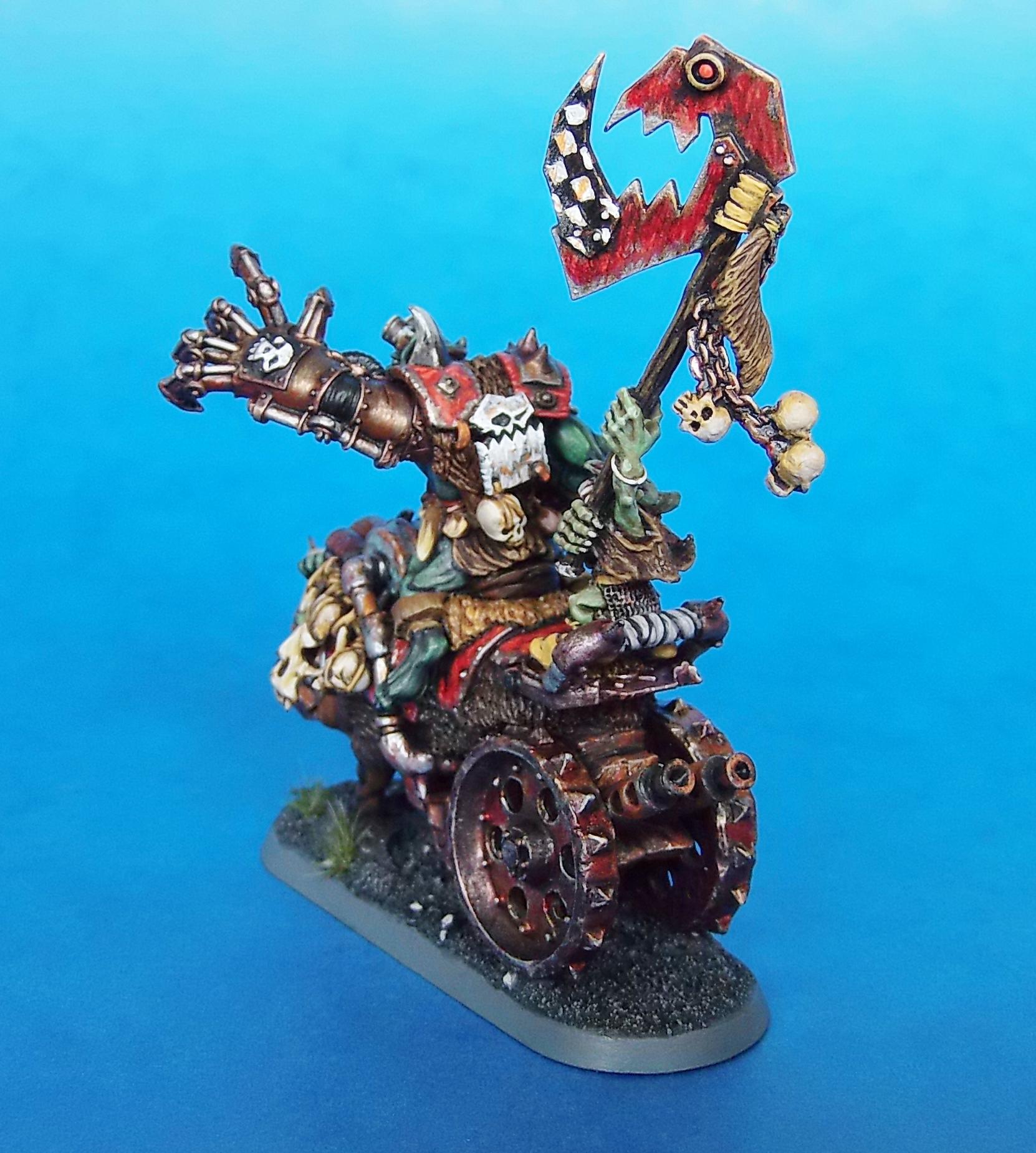 Conversion, Cyboar, Feral, Nob, Orks, Painted