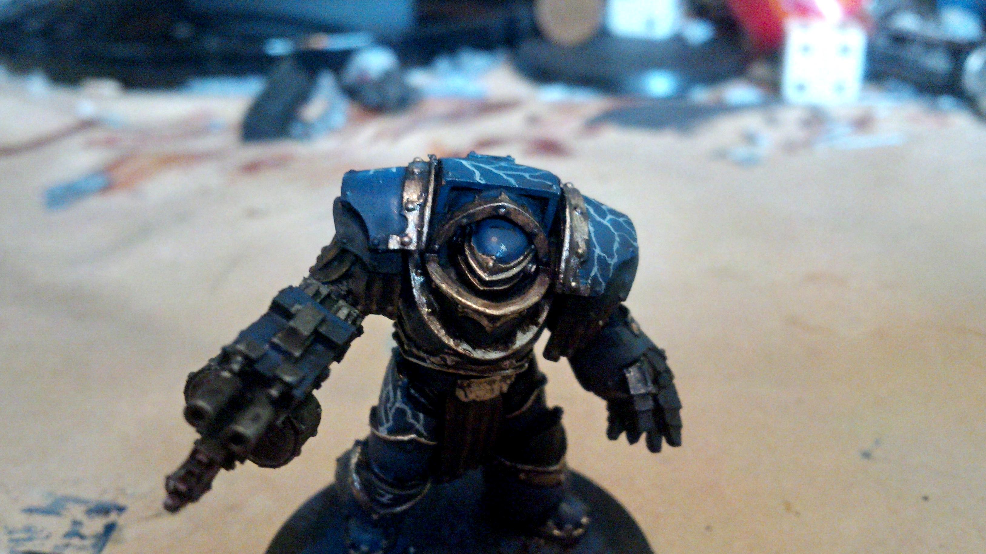 30k, Blue, Cataphractii, Gold, Horus Heresy, Lightning, Night Lord, Skull, Terminator Armor