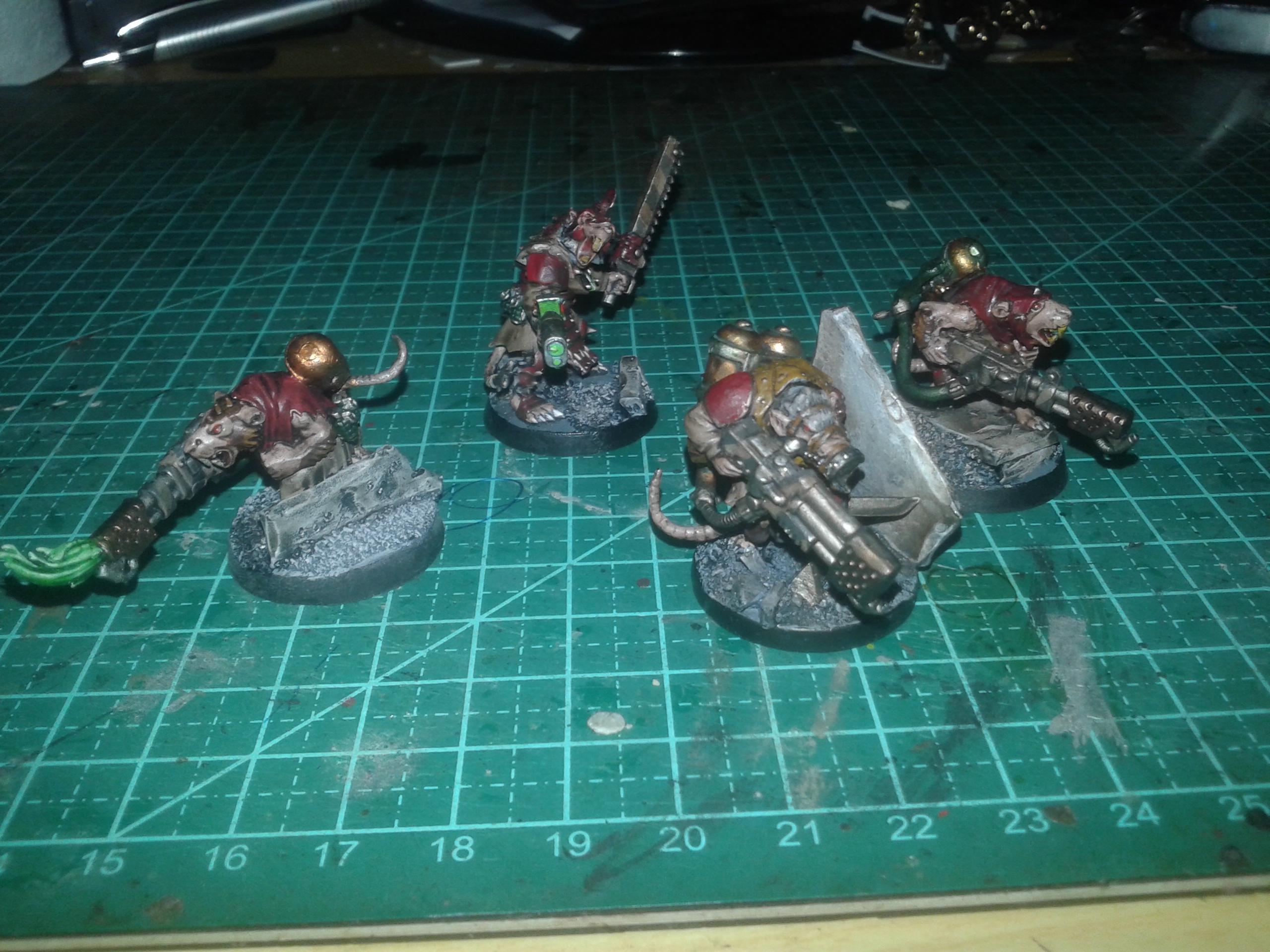 Platoon Command Squad (Commander is just a sarge for now, as the real commander and the fourth flamer guy are currently unpainted.)