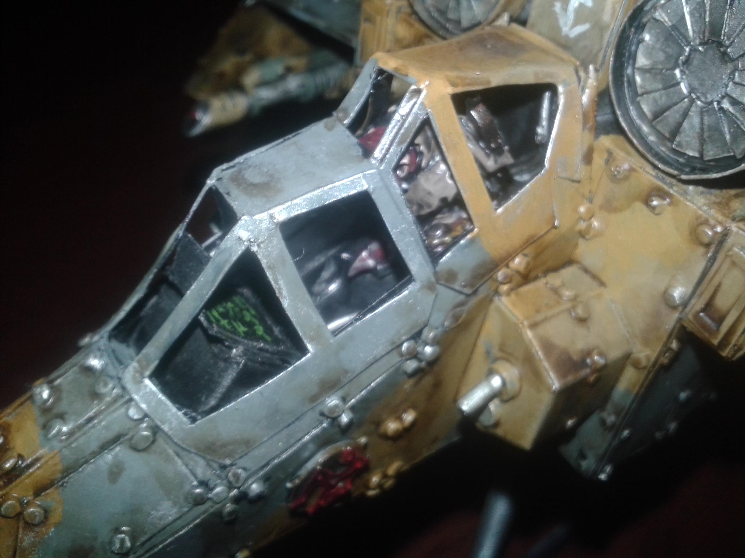Vendetta pilot detail (Made from a Doomwheel pilot and a few leftover bits, cockpit is scratchbuilt. No canopy glass, because Skaven
