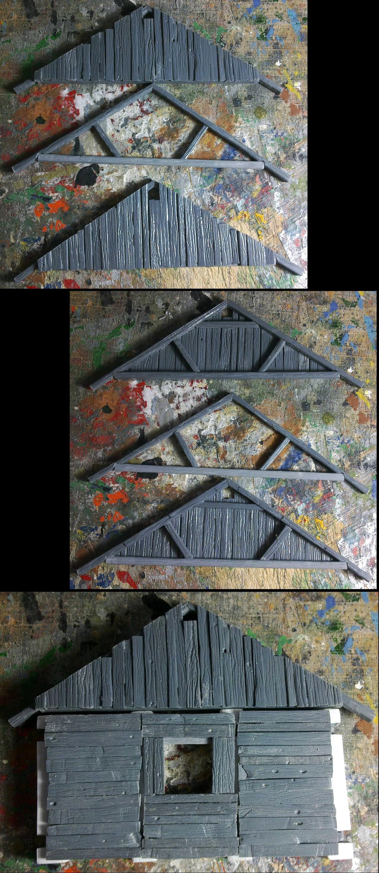 Wooden Hut Kit wip 5; roof support sections