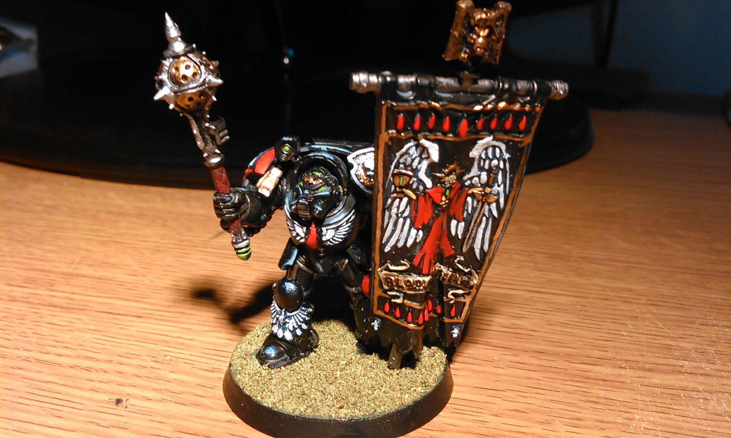 Assault Terminators, Banner, Blood Angels, Deathwing, Extreme Highlights, Space Marines, Standard Bearer, Storm Shields, Thunder Hammers