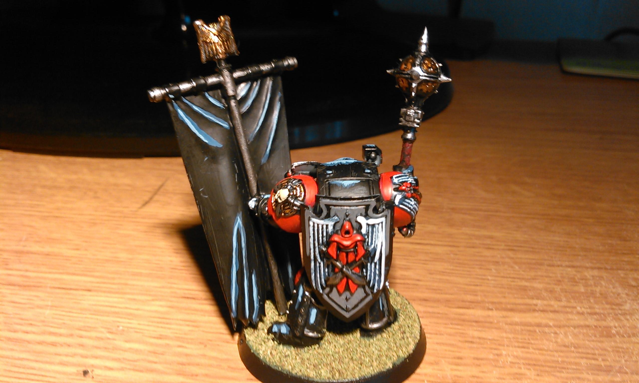 Assault Terminators, Banner, Blood Angels, Deathwing, Extreme Highlights, Space Marines, Standard Bearer, Storm Shields, Thunder Hammers