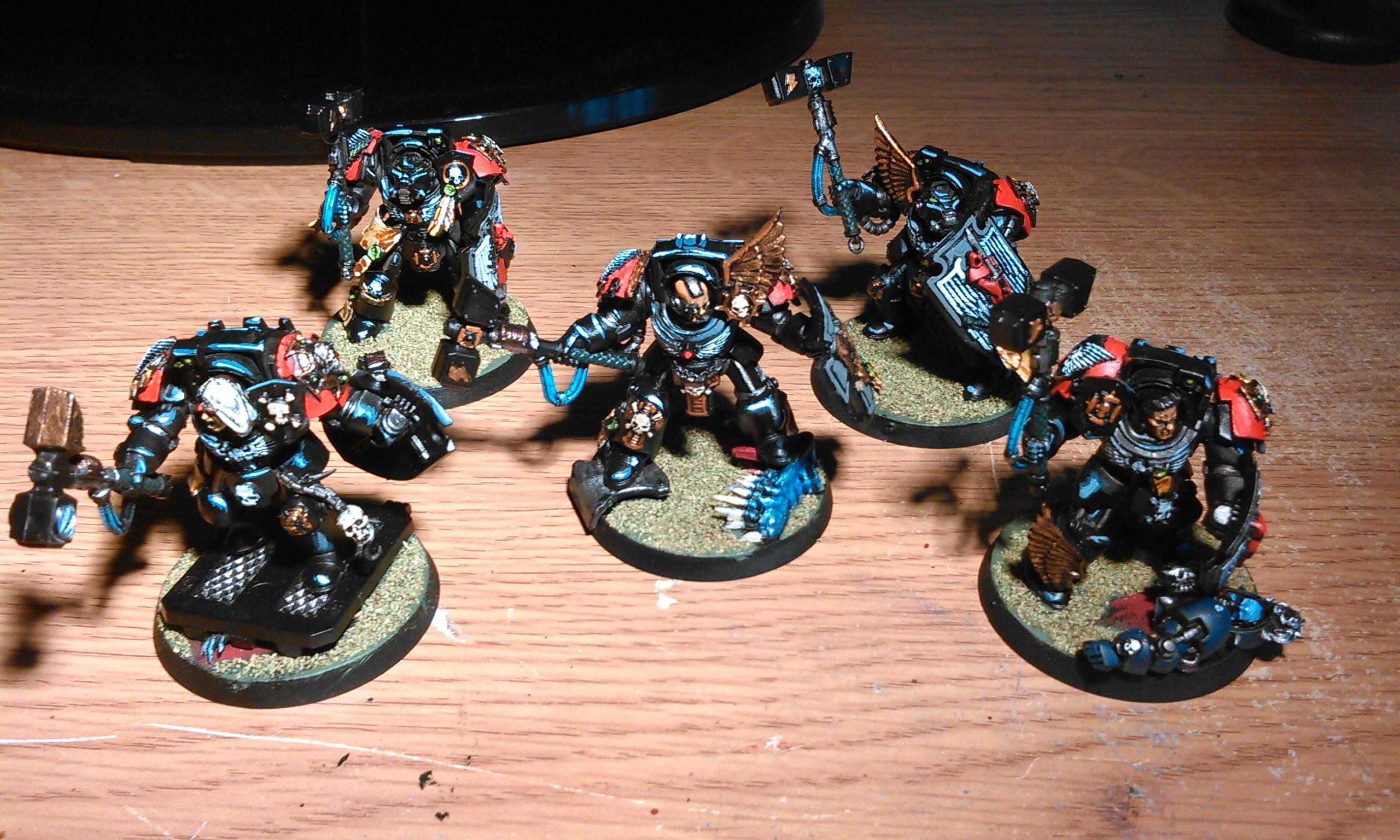 Assault Terminators, Blood Angels, Deathwing, Extreme Highlights, Space Marines, Storm Shields, Thunder Hammers