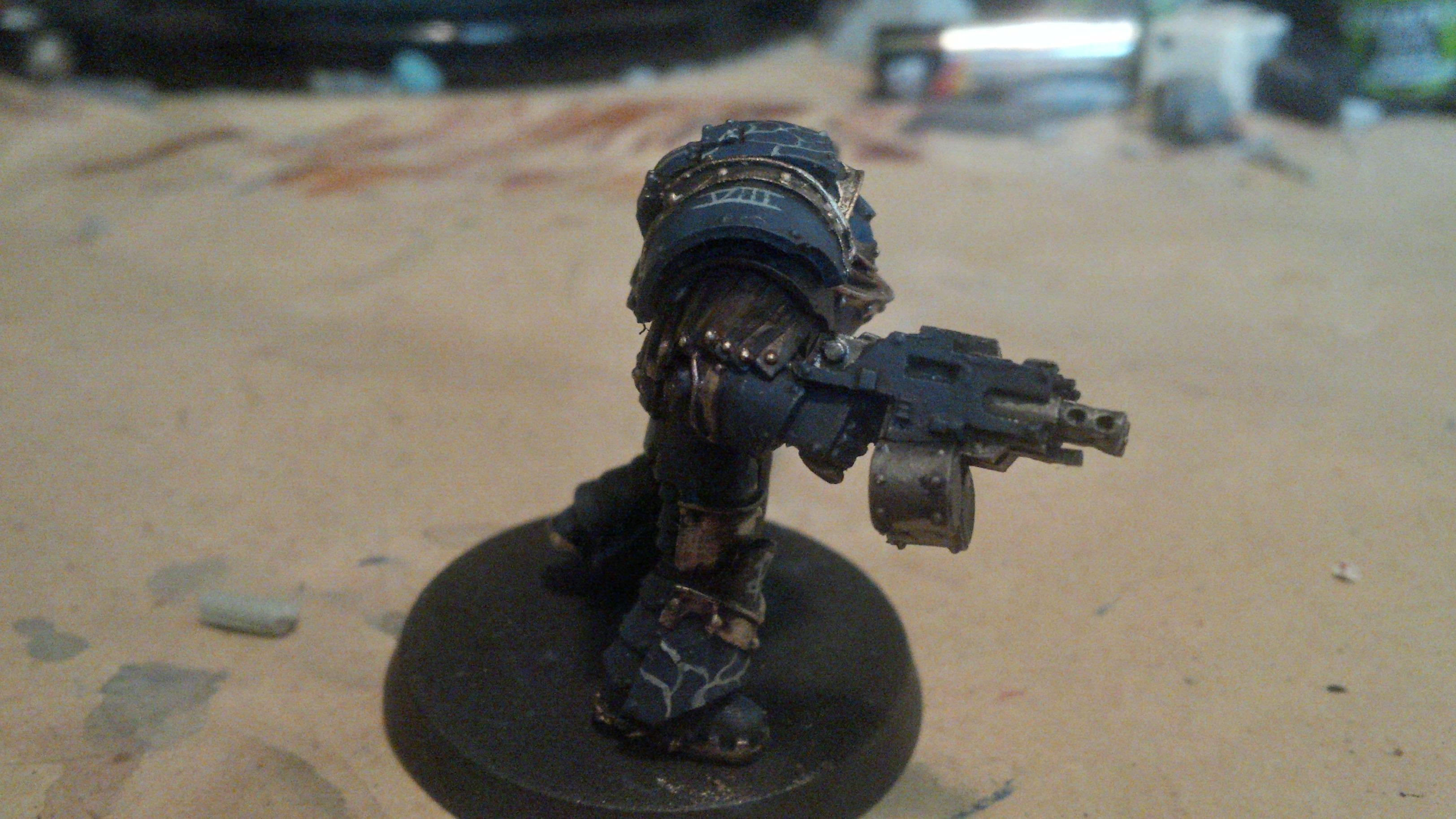 30k, Blue, Cataphractii, Gold, Horus Heresy, Lightning, Night Lord, Power Axe, Skull, Terminator Armor