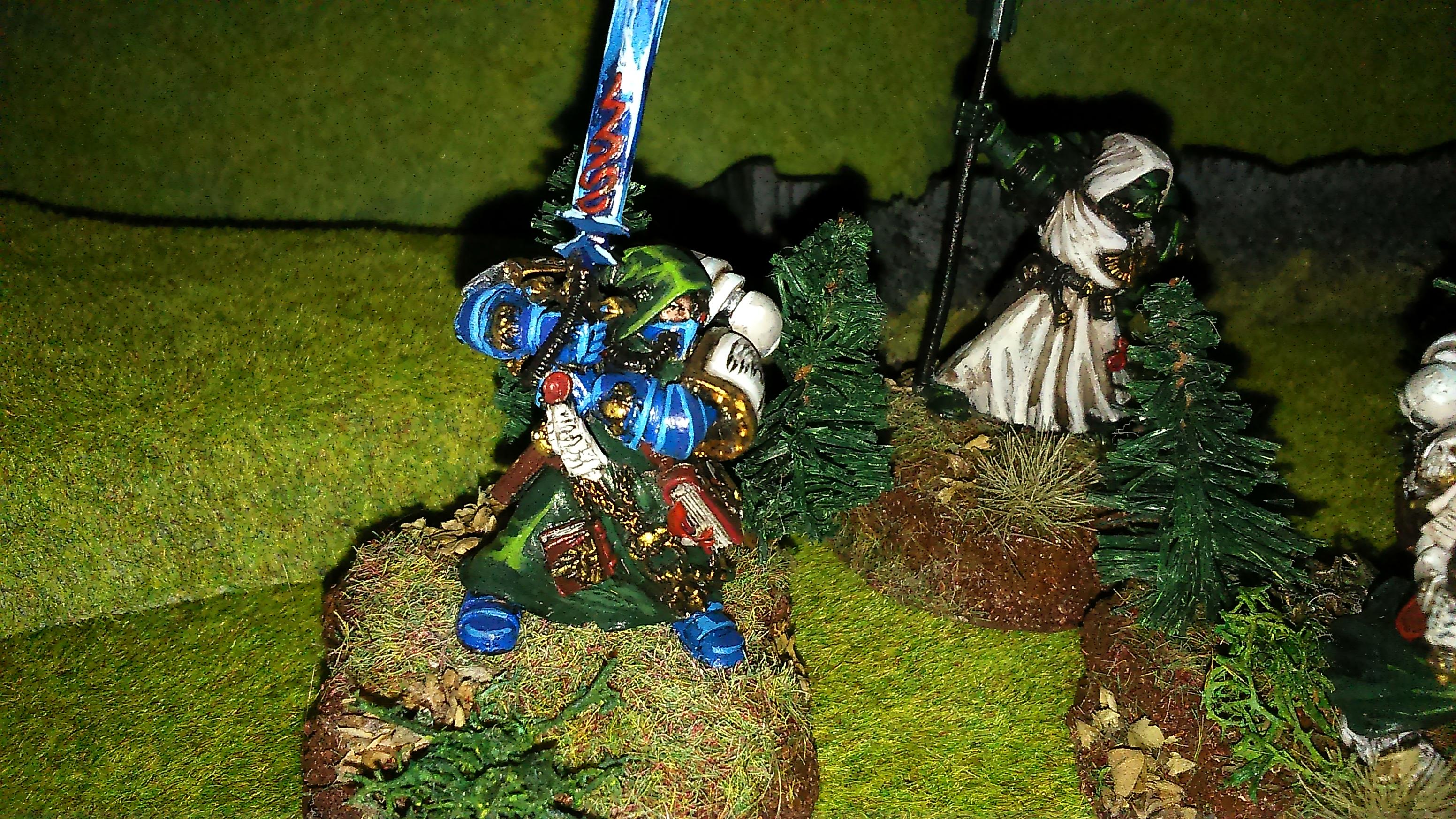 Azrael, Chaplin, Command Squad, Ezekiel, Freehand, Power Sword, Pro Painted, Scenic, Space Marines