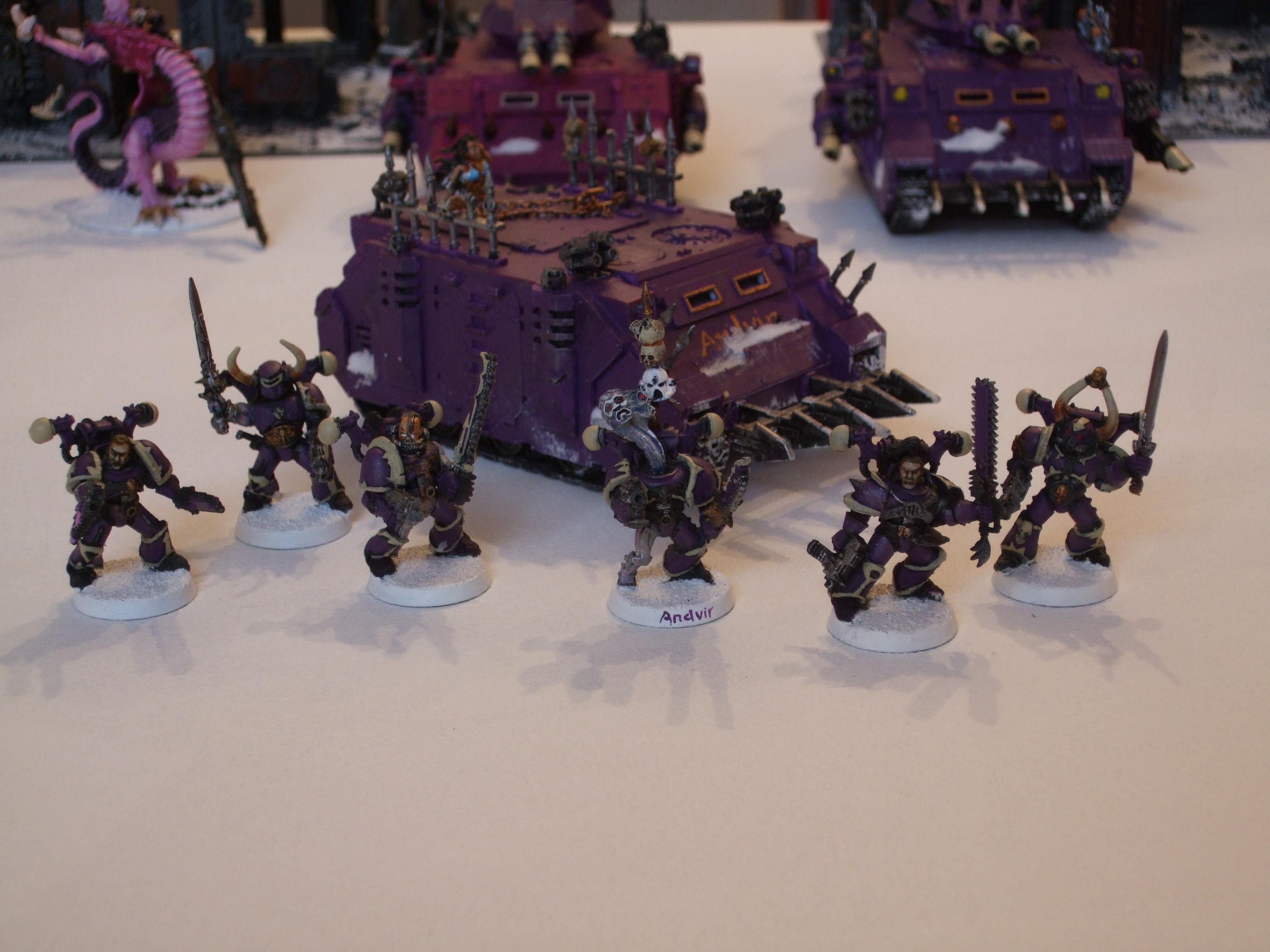 Chaos Space Marines, Emperor's Children, Pink, Purple, Slaanesh, Snow