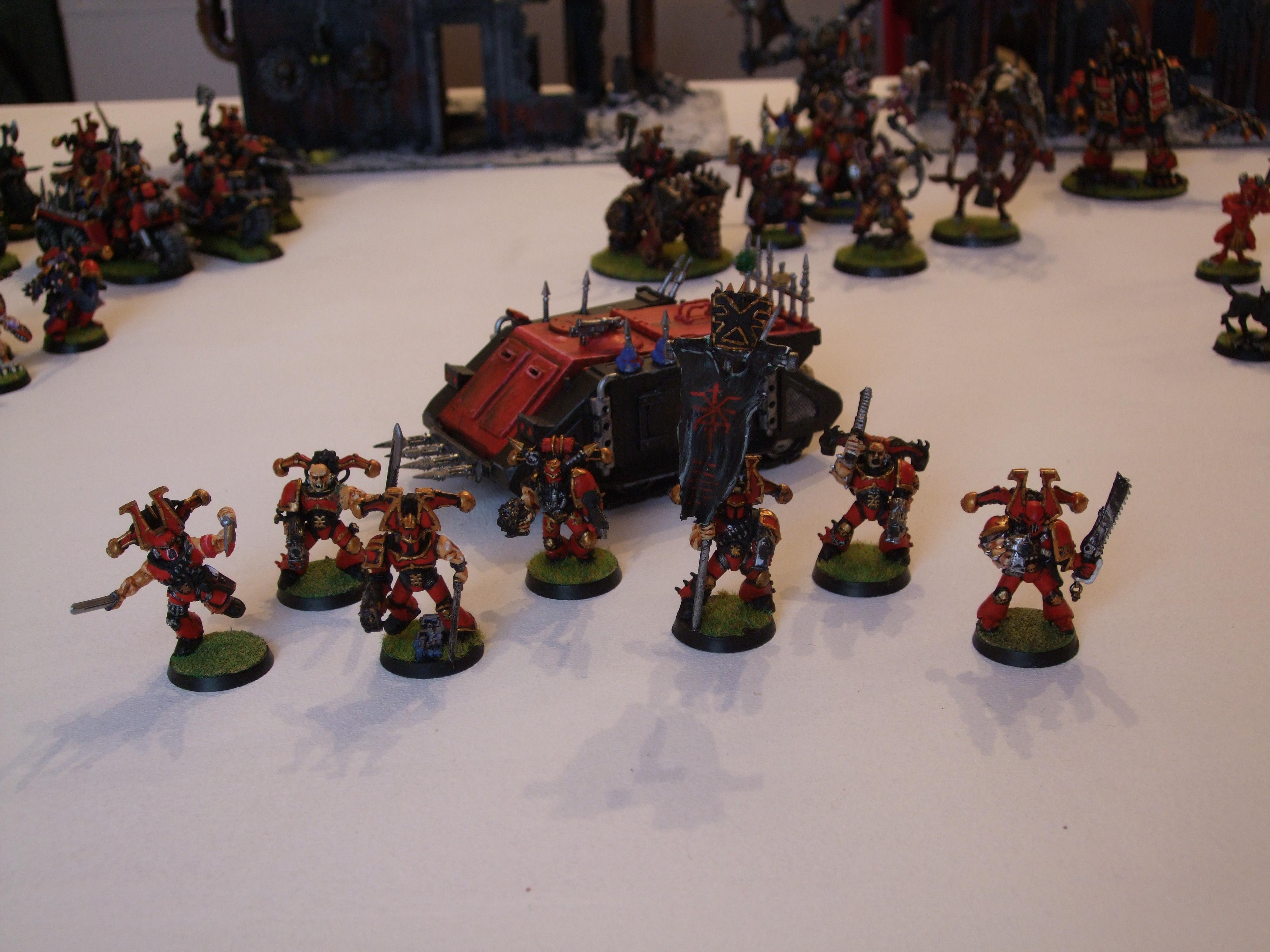 Chaos Space Marines, Gold, Grass Base, Khorne, Khorne Daemonkin, Out Of Production, Red, Warhammer 40,000, World Eaters