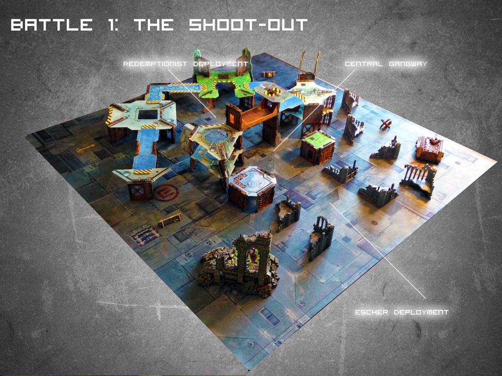 Map, Necromunda, Battle Report Redemptionists vs Escher