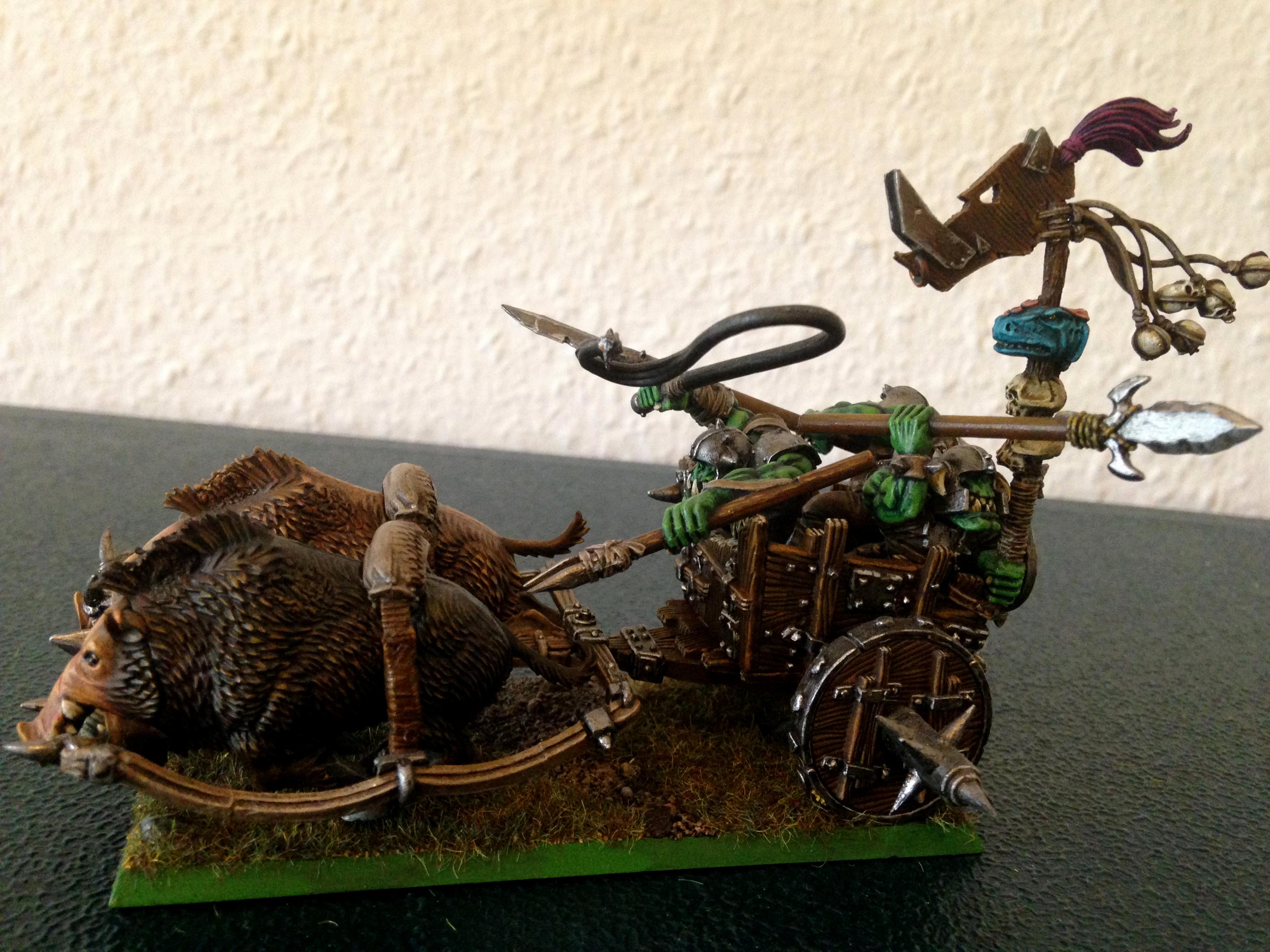Chariot, Conversion, Orc Boar Chariot, Orcs, Orcs And Goblins, Warhammer Fantasy