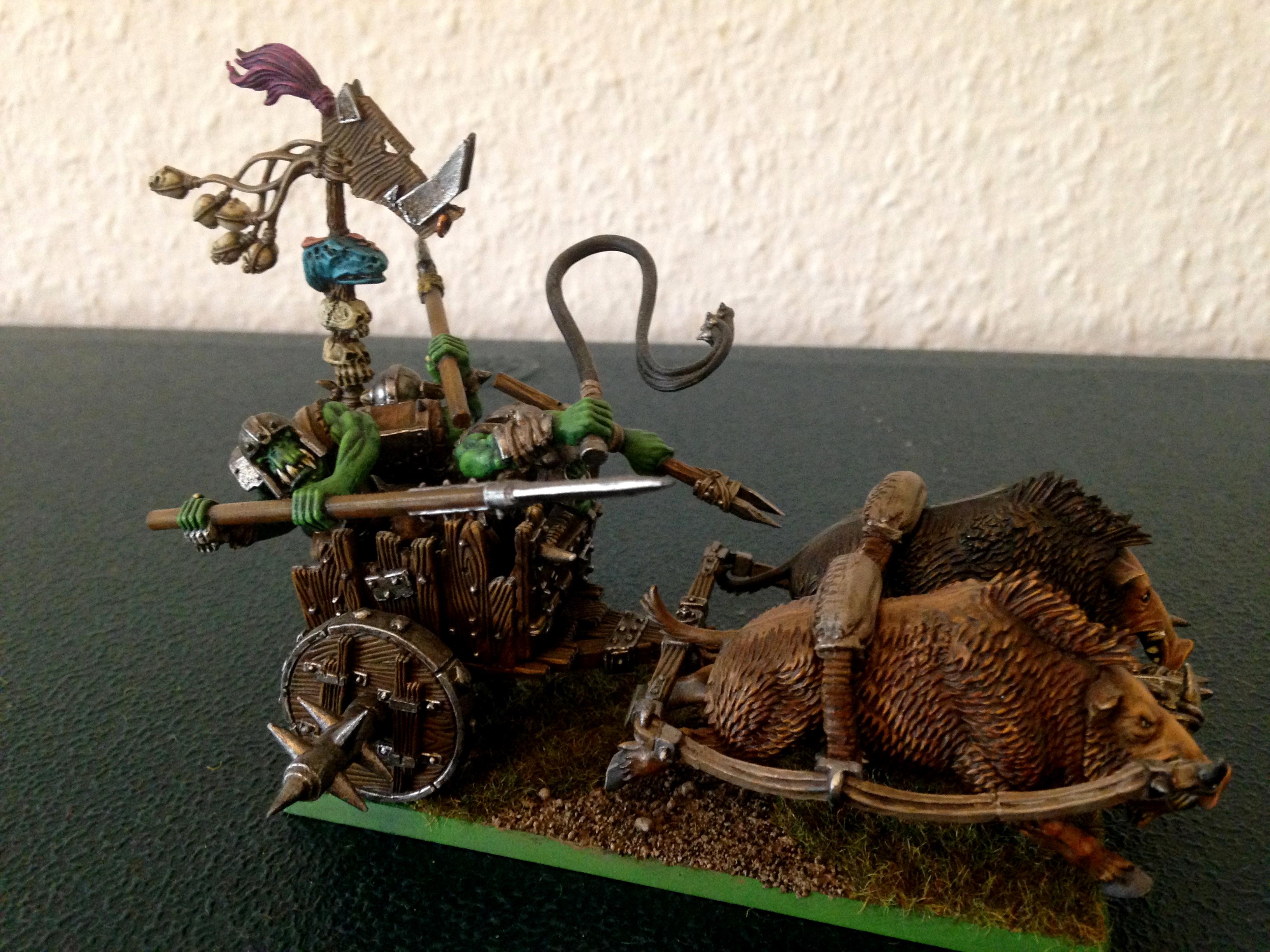 Chariot, Conversion, Orc Boar Chariot, Orcs, Orcs And Goblins, Warhammer Fantasy