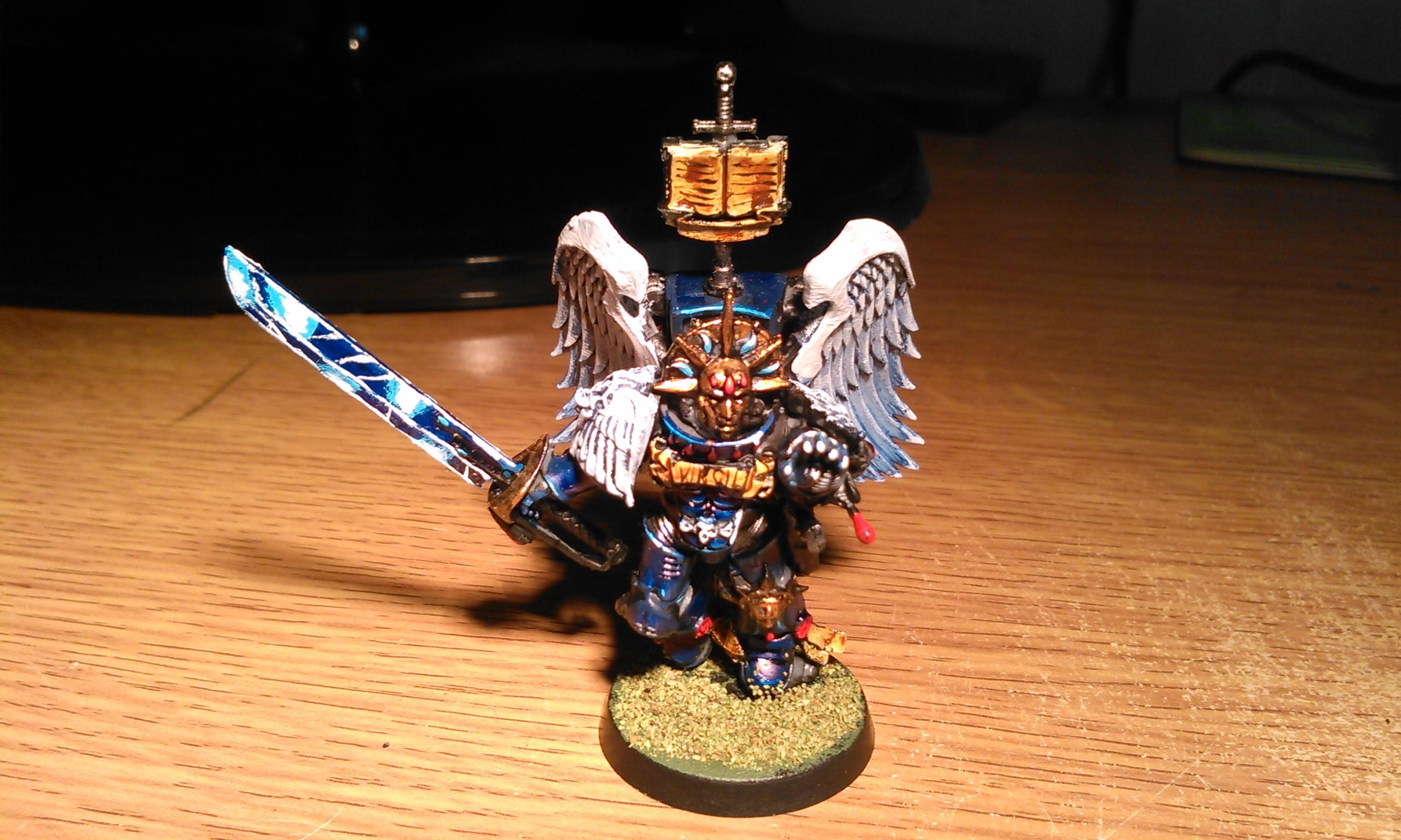 Blood Angels, Death Mask, Force Weapon, Jump Pack, Librarian, Sanguinary Guard, Space Marines