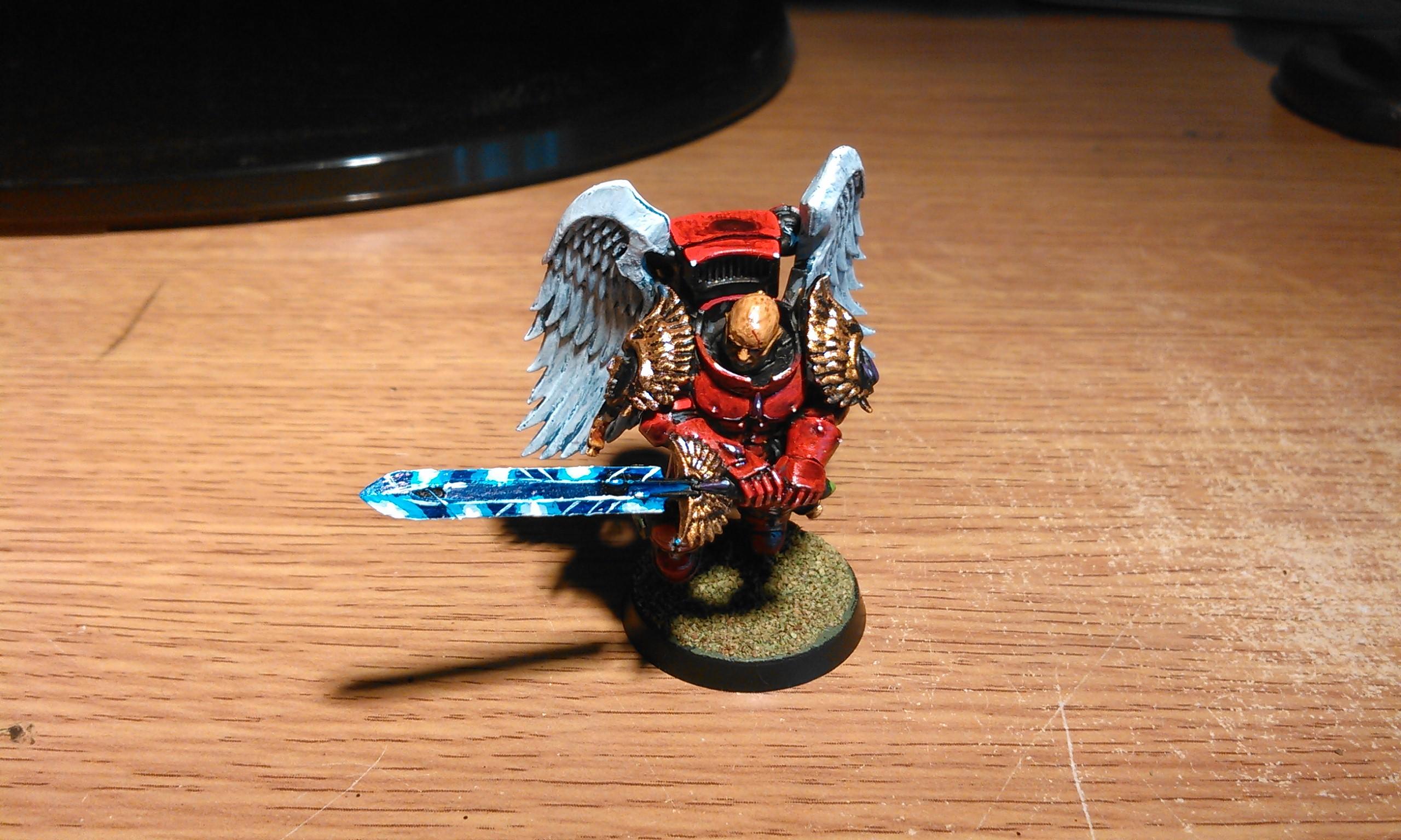 Bald Head, Blood Angels, Captain, Jump Pack, Power Weapon, Sanguinary Guard, Space Marines, Winged