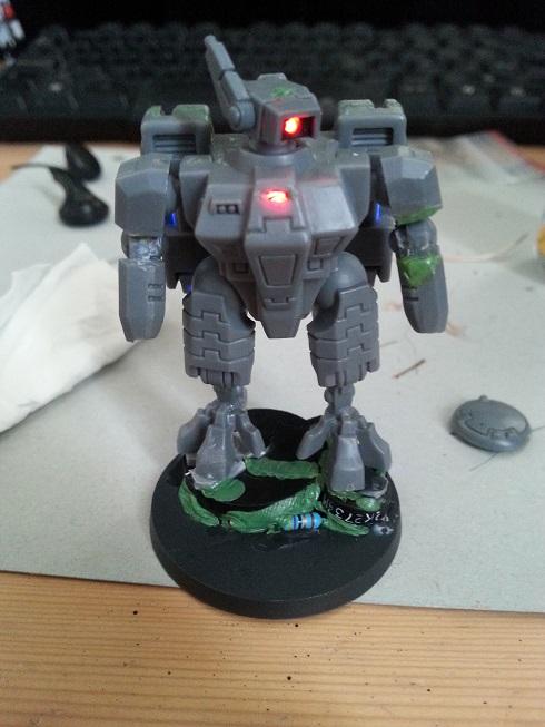 And green stuff on the holes and on top of the wires, just to protect them