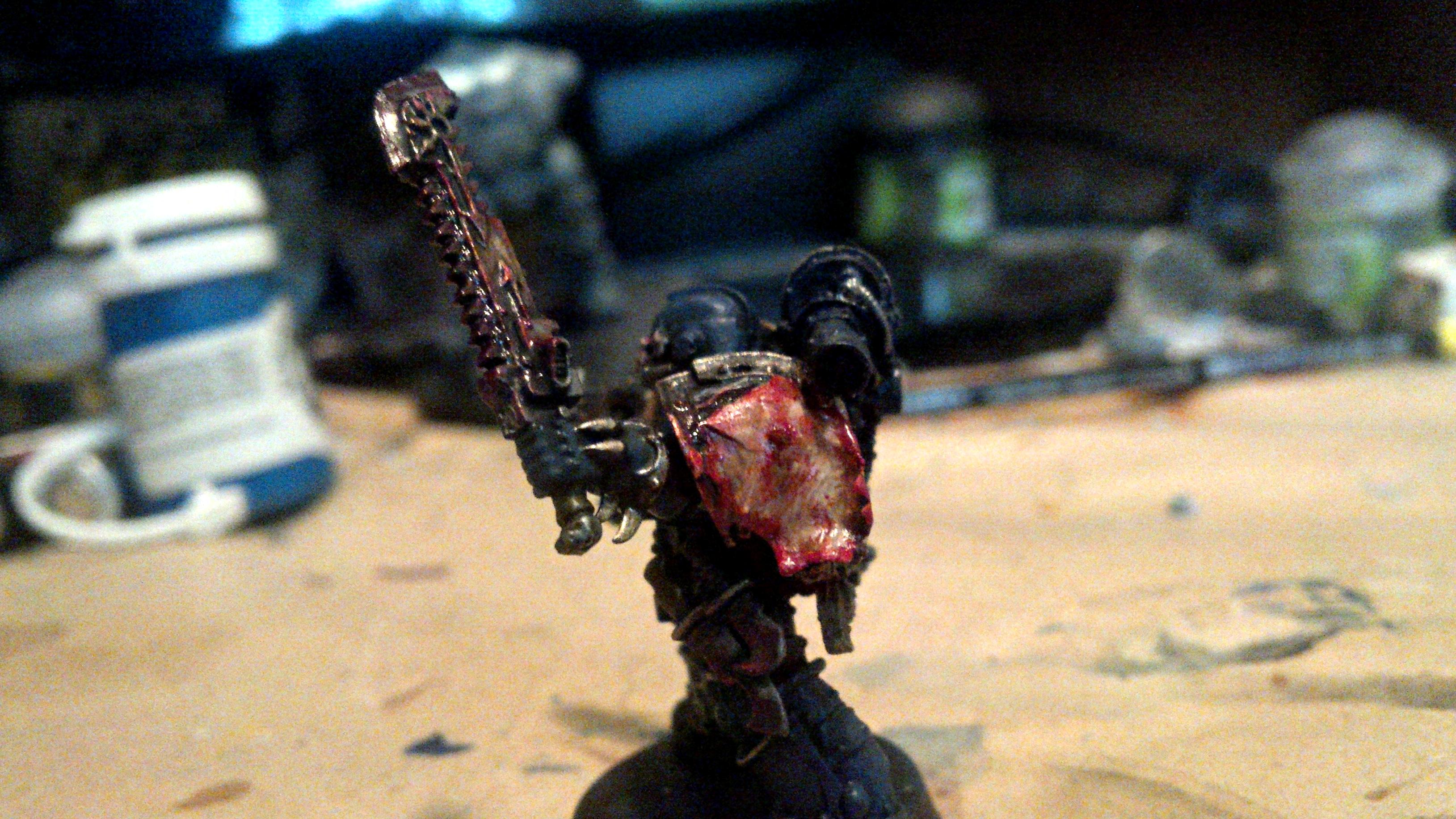 30k, Blood, Blue, Chain Sword, Gold, Horus Heresy, Lightning, Night Lord, Skull, Volkite