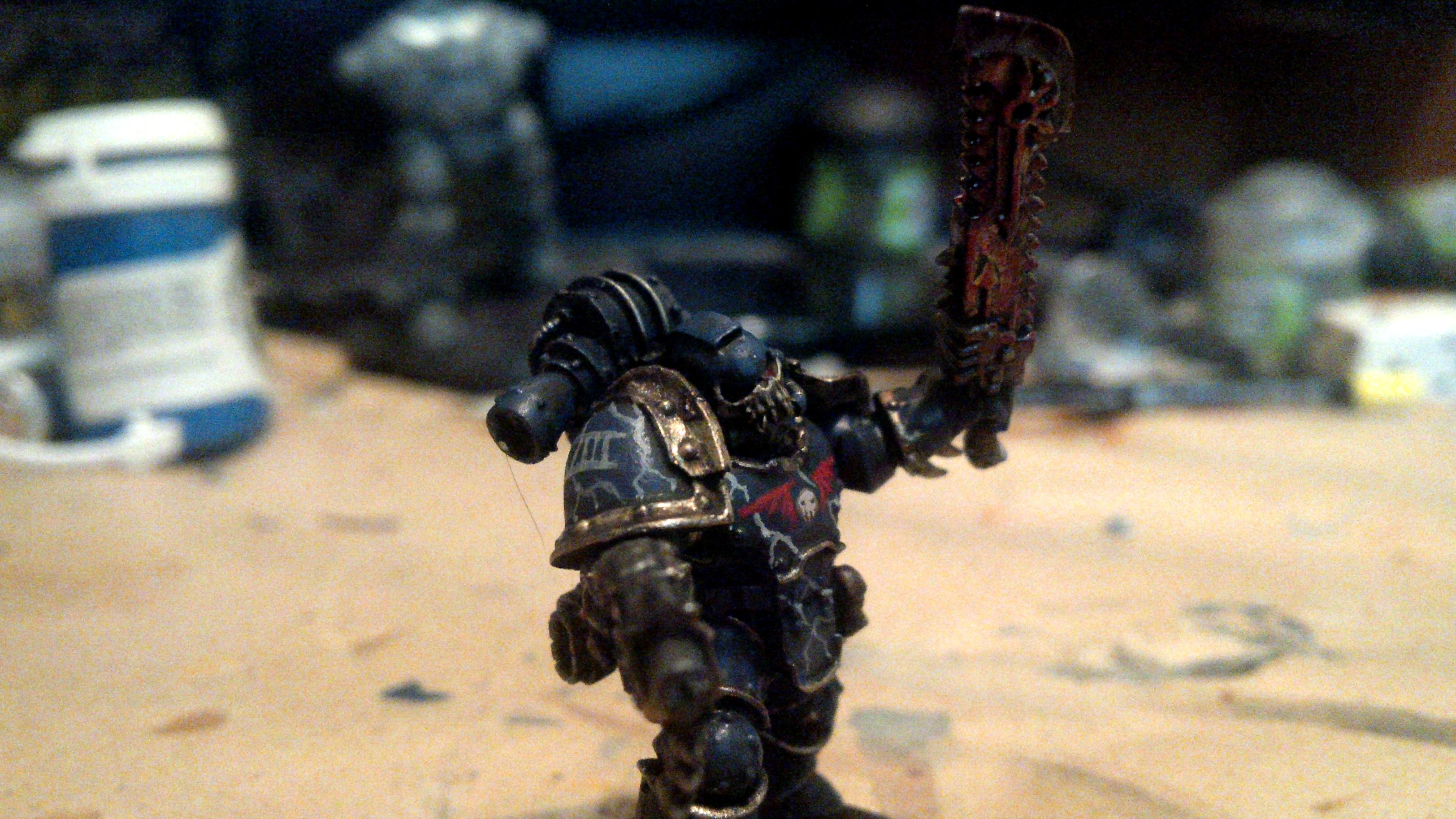 30k, Blood, Blue, Chain Sword, Gold, Horus Heresy, Lightning, Night Lord, Skull, Volkite