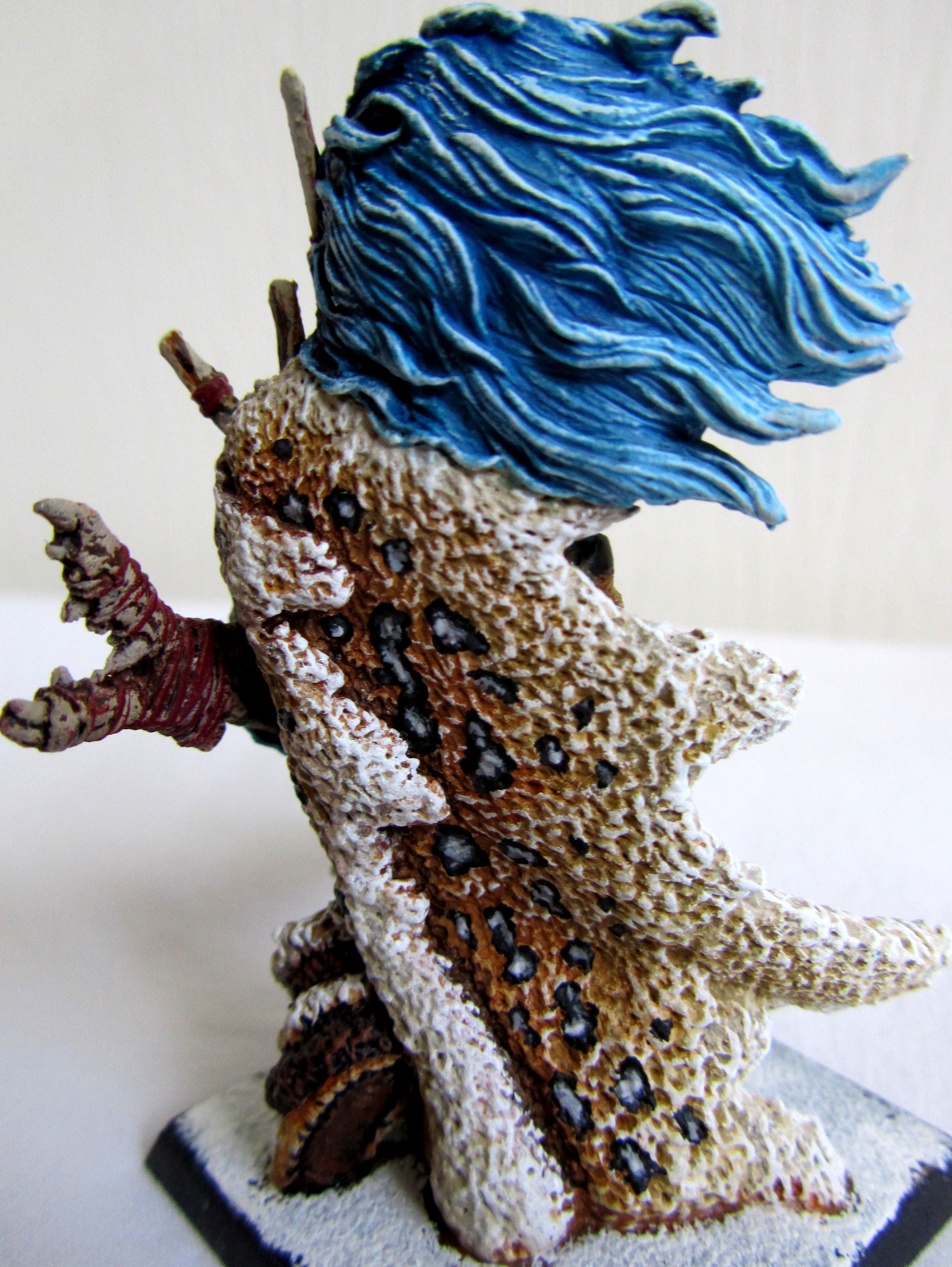 Blue, Bone, Female, Frost, Frost Giant, Ice, Ice Giant, Leather, Native, Tattoo