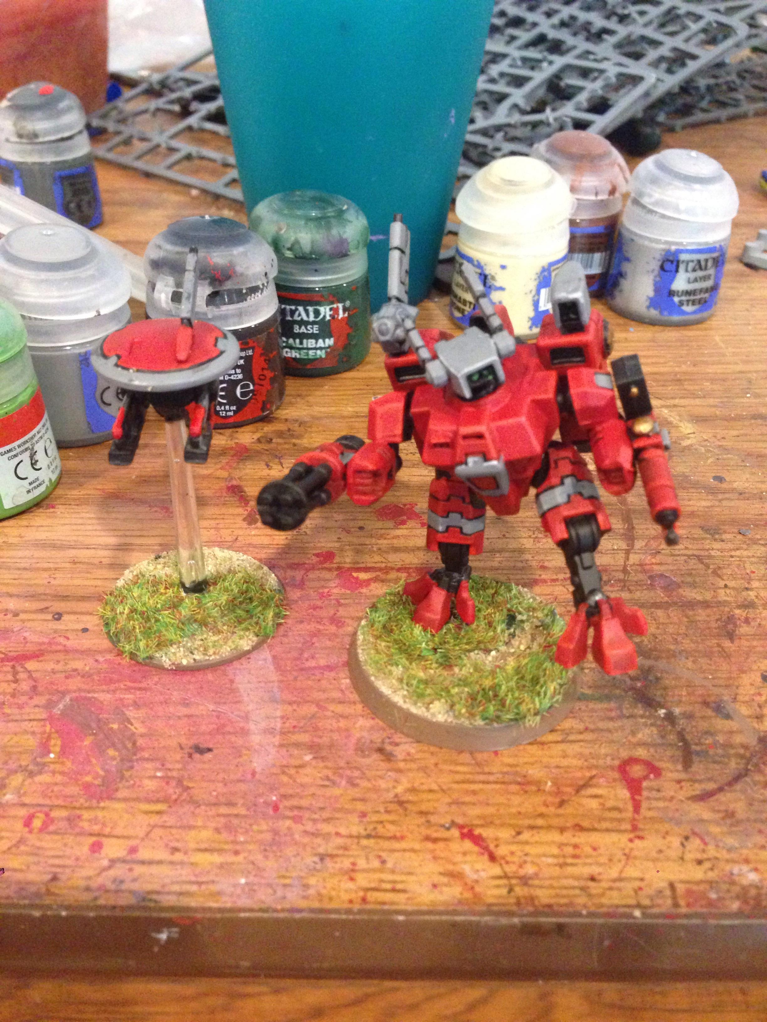 Amry, Commander, Drone, Gun, Tau, Warhammer 40,000, Work In Progress, Xv-8
