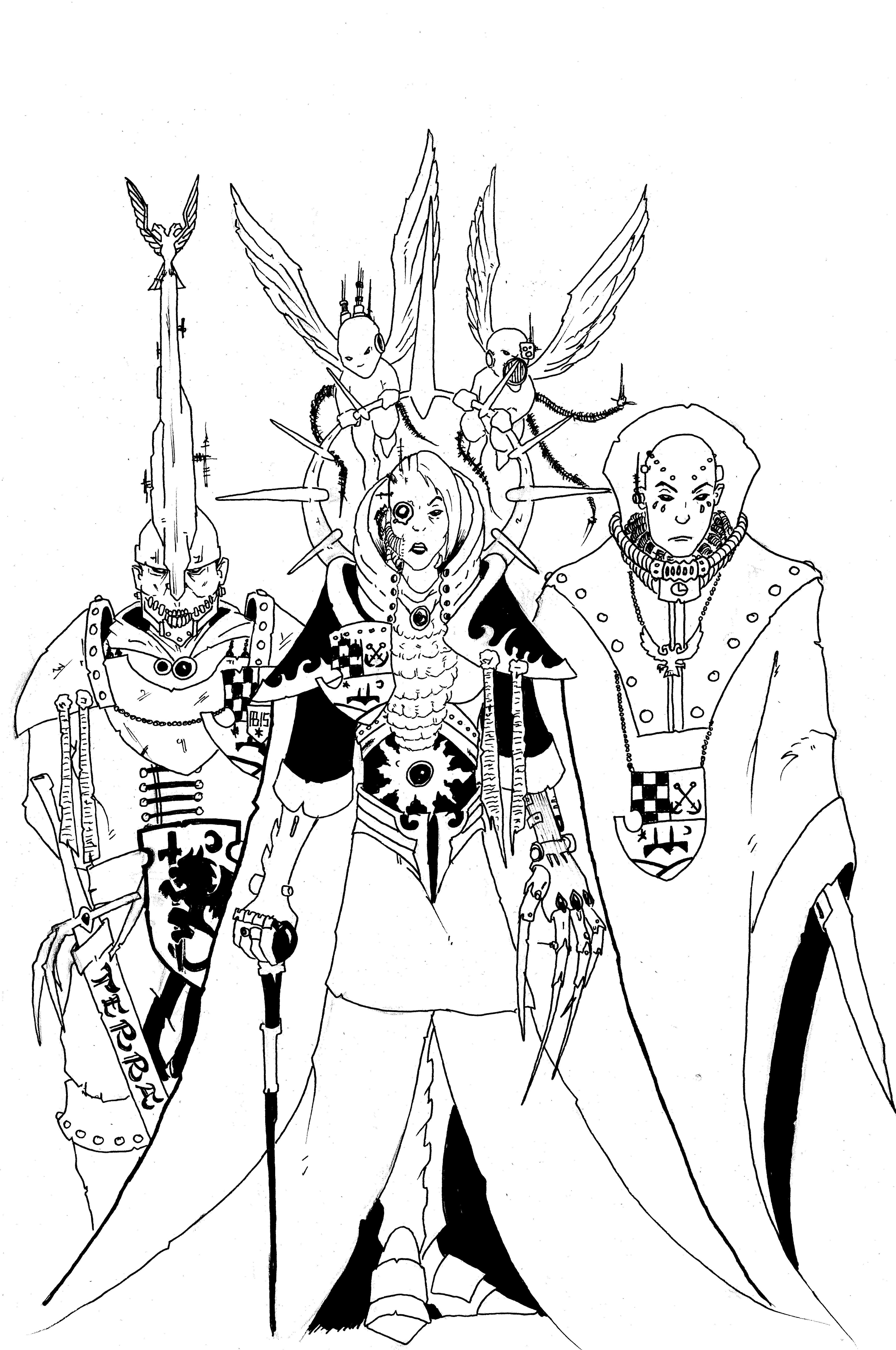 Artwork, Black And White, Imperial, Noble, Warhammer 40,000