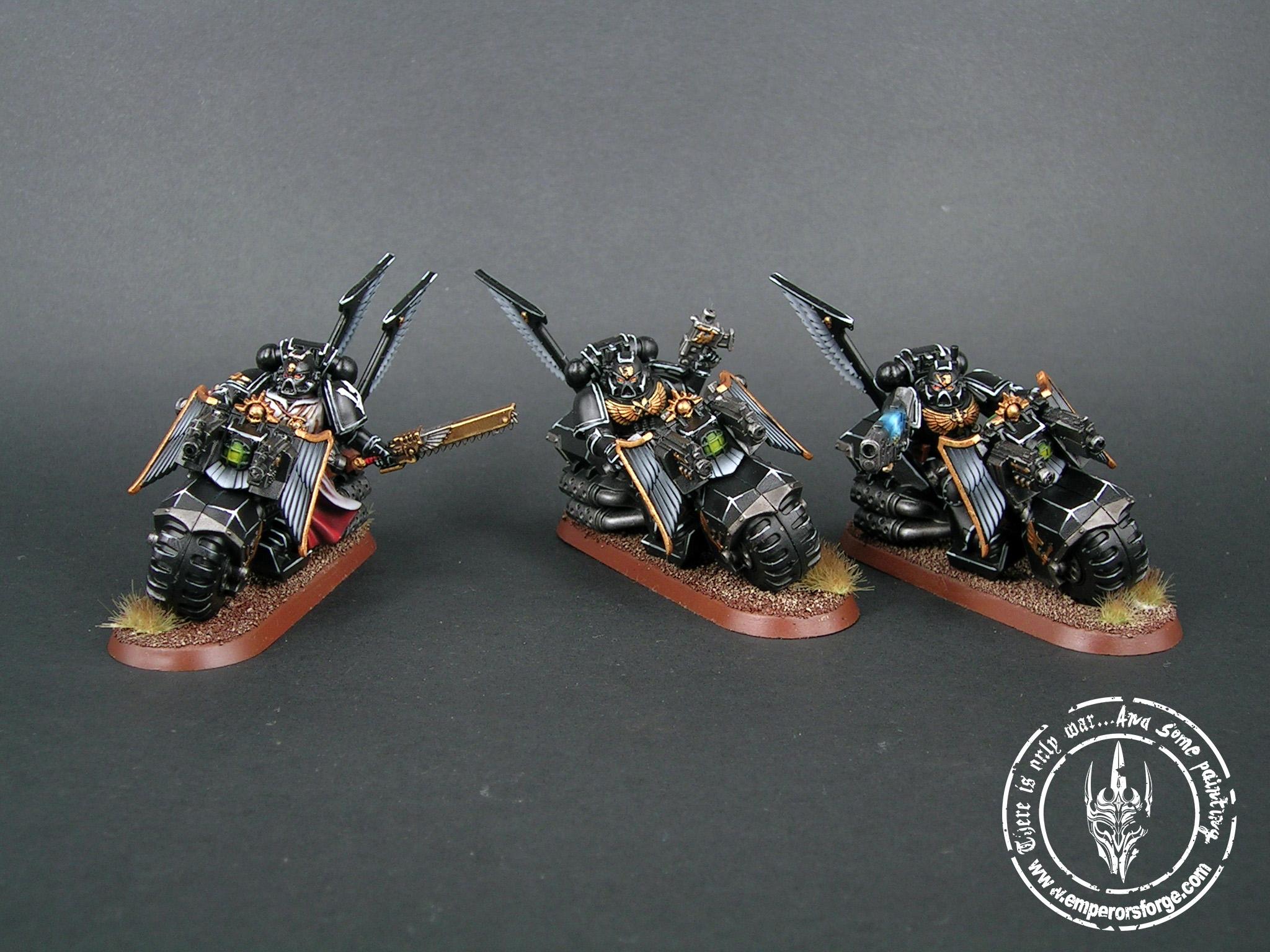 Dark Angels, Dark Vengeance, Painted, Ravenwing Bike Squadron