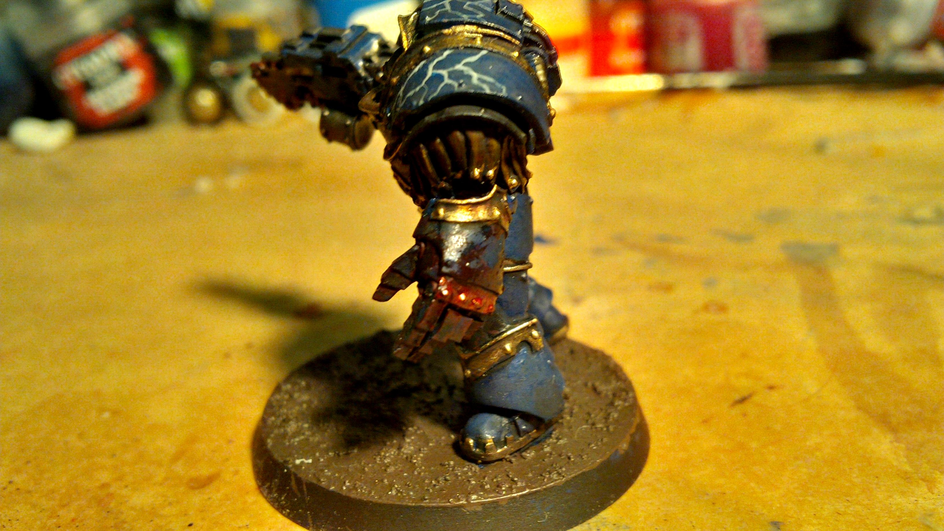 30k, Blood, Blue, Chain Sword, Gold, Horus Heresy, Lightning, Night Lord, Skull, Volkite