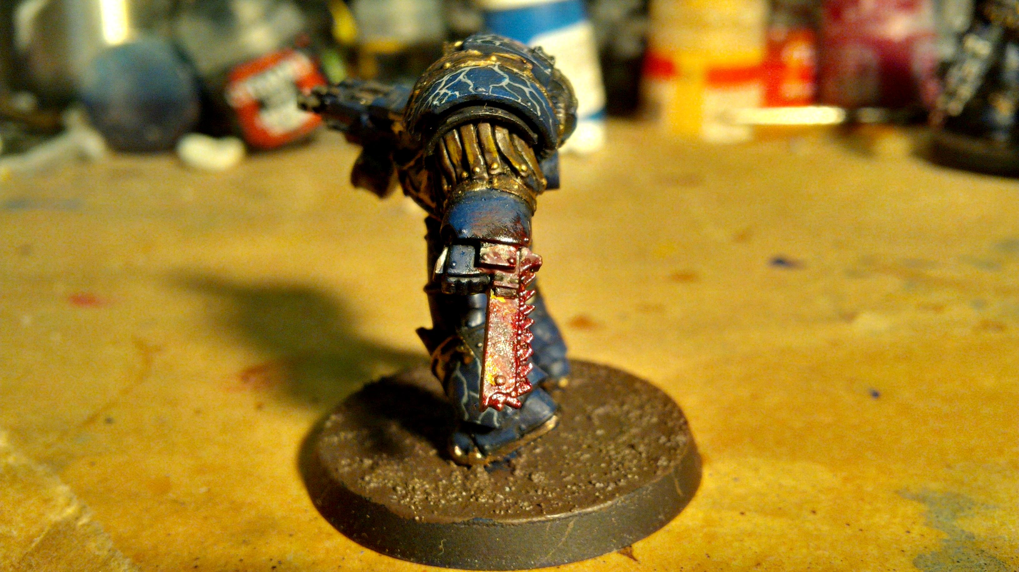30k, Blood, Blue, Chain Sword, Gold, Horus Heresy, Lightning, Night Lord, Skull, Volkite