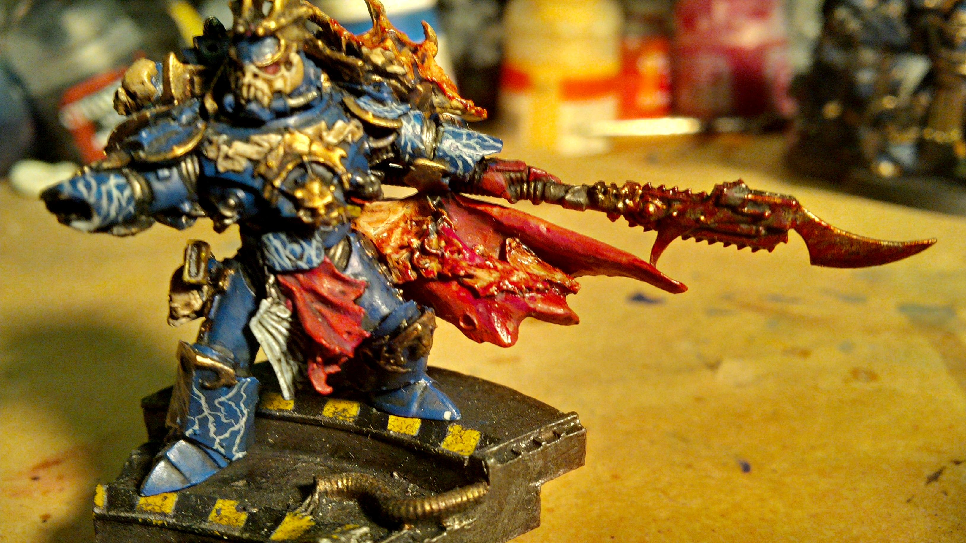 30k, Blood, Blue, Chain Sword, Gold, Horus Heresy, Lightning, Night Lord, Skull, Volkite