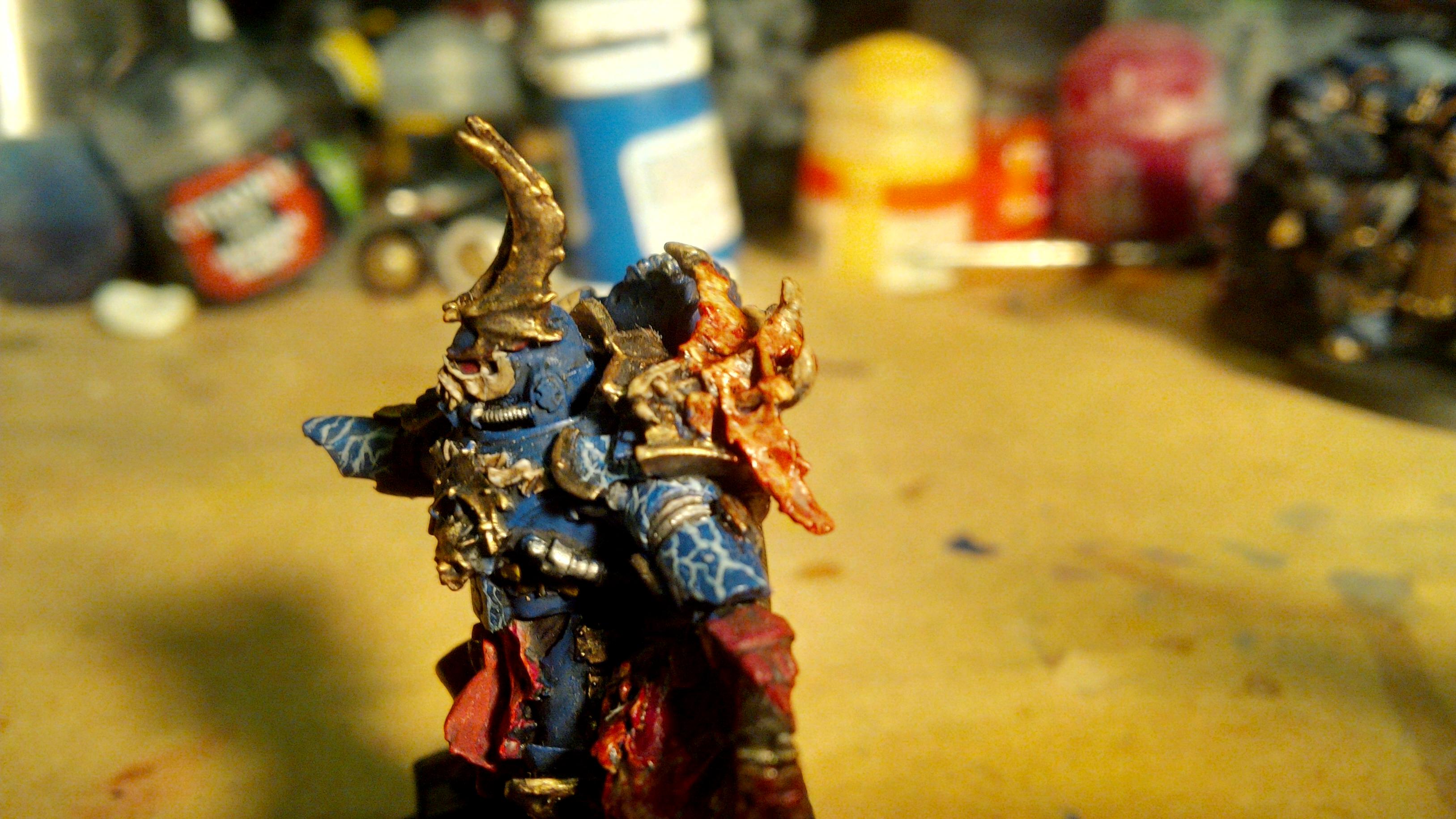 30k, Blood, Blue, Chain Sword, Gold, Horus Heresy, Lightning, Night Lord, Skull, Volkite