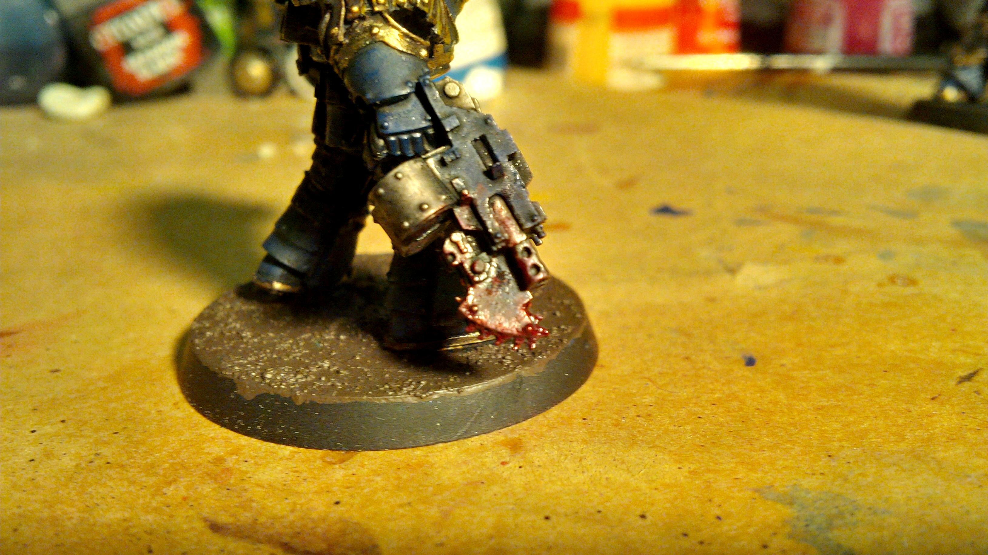 30k, Blood, Blue, Chain Sword, Gold, Horus Heresy, Lightning, Night Lord, Skull, Volkite