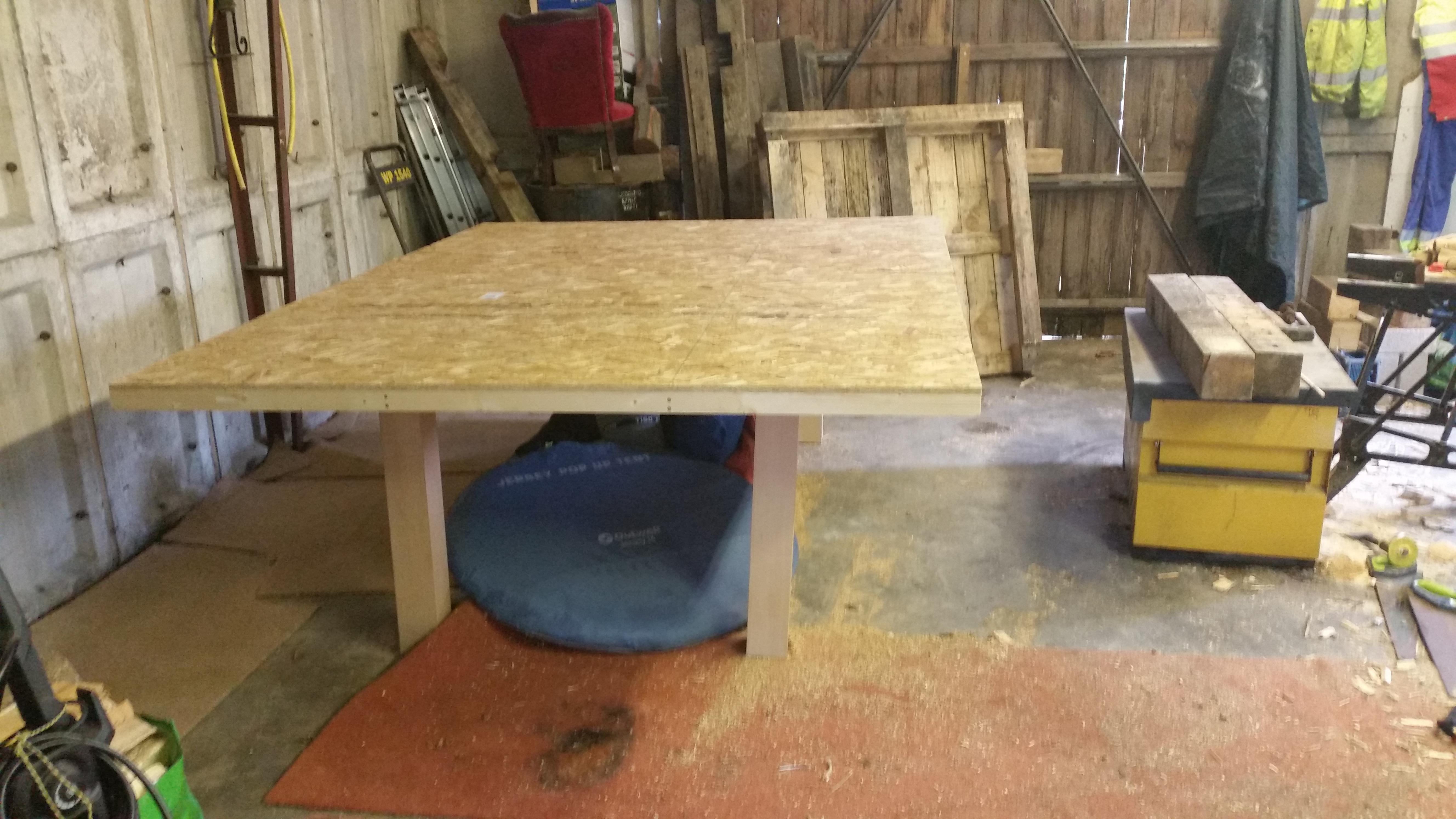 Table top in place