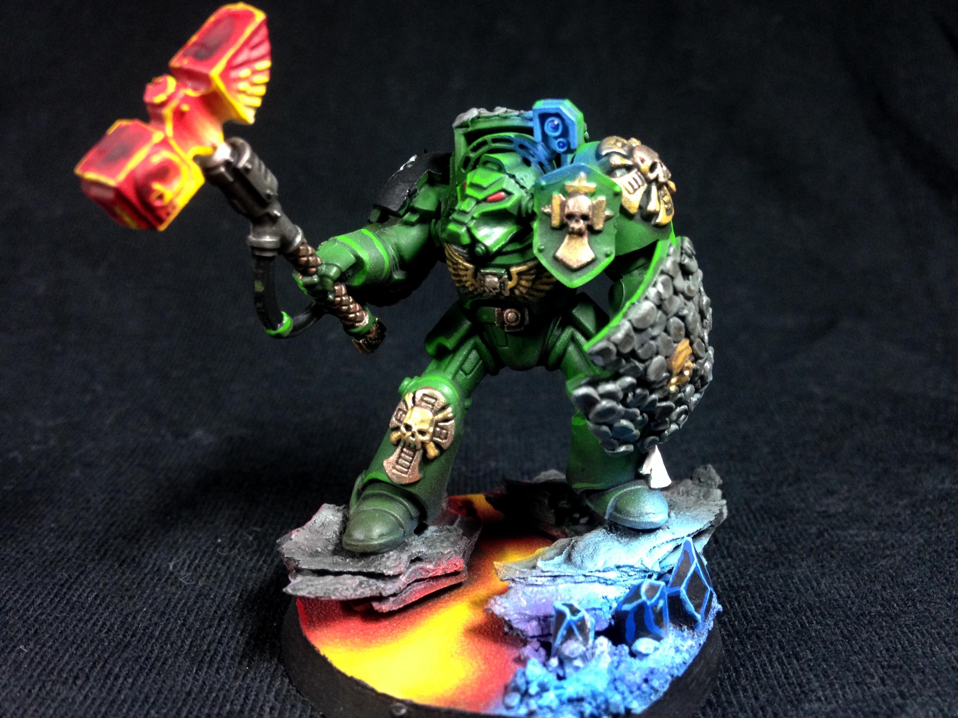 Magma Bases, Pro Painted, Salamander Conversion, Salamanders, Space Marine Salamanders, Terminator Armor