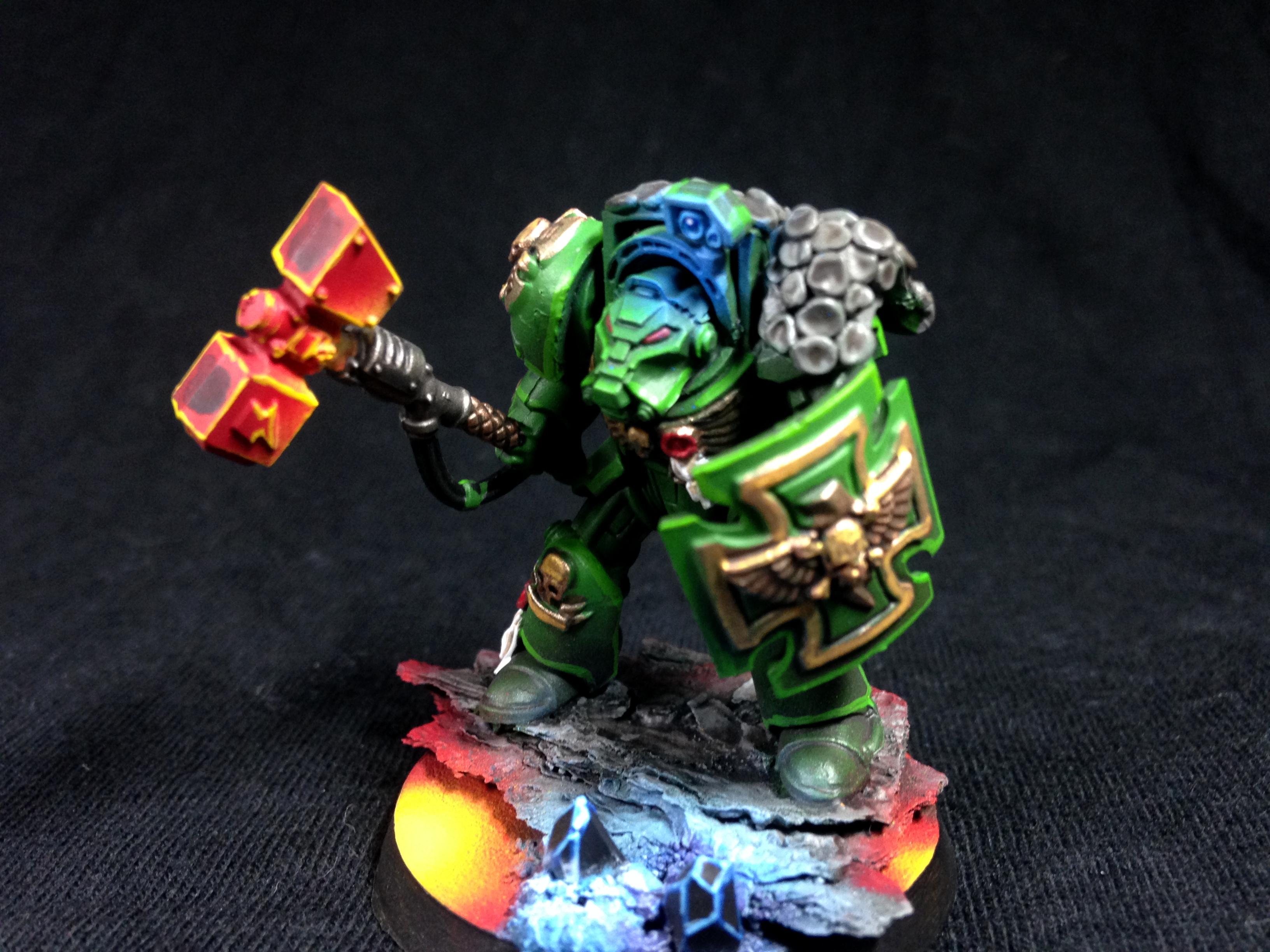 Magma Bases, Pro Painted, Salamander Conversion, Salamanders, Space Marine Salamanders, Terminator Armor
