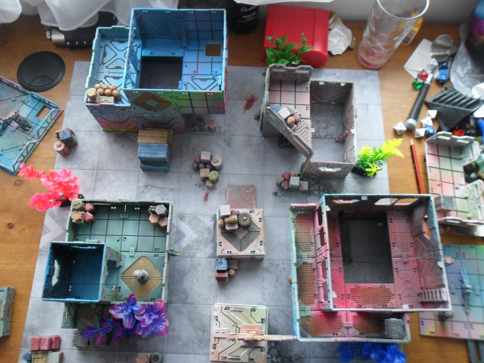 Roofs come off for model placement. 