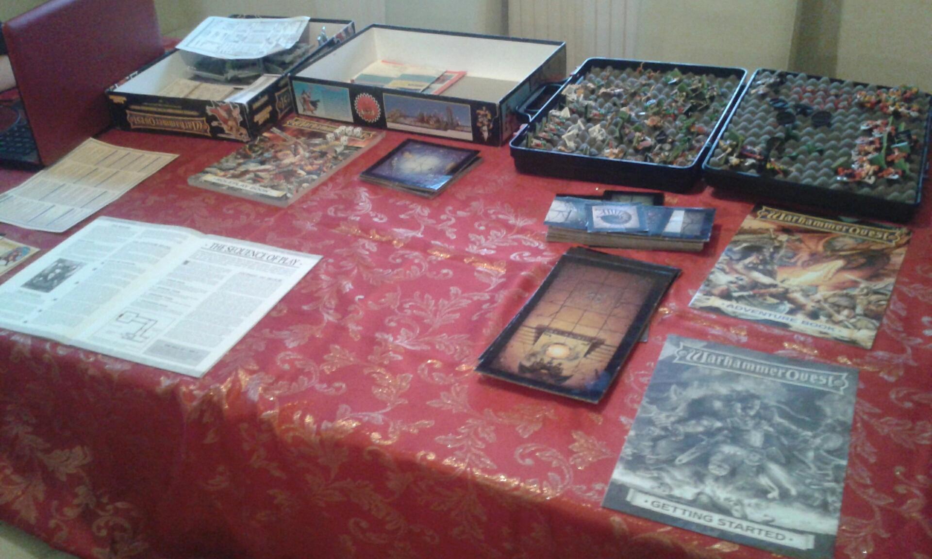The stuff set out for a game