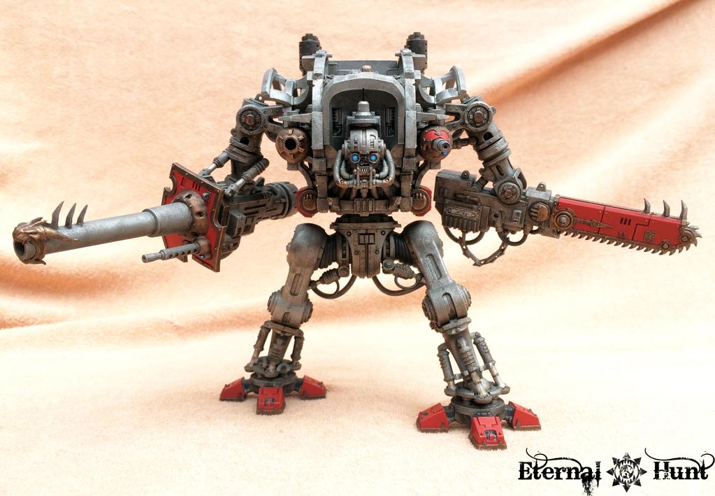 Chaos Knight, Conversion, Daemon Knight, Harrowthorne, Imperial Knight, Khorne's Eternal Hunt, Kitbash, Knight Titan, Paint In Progress, Pip, Warhammer 40,000, World Eaters